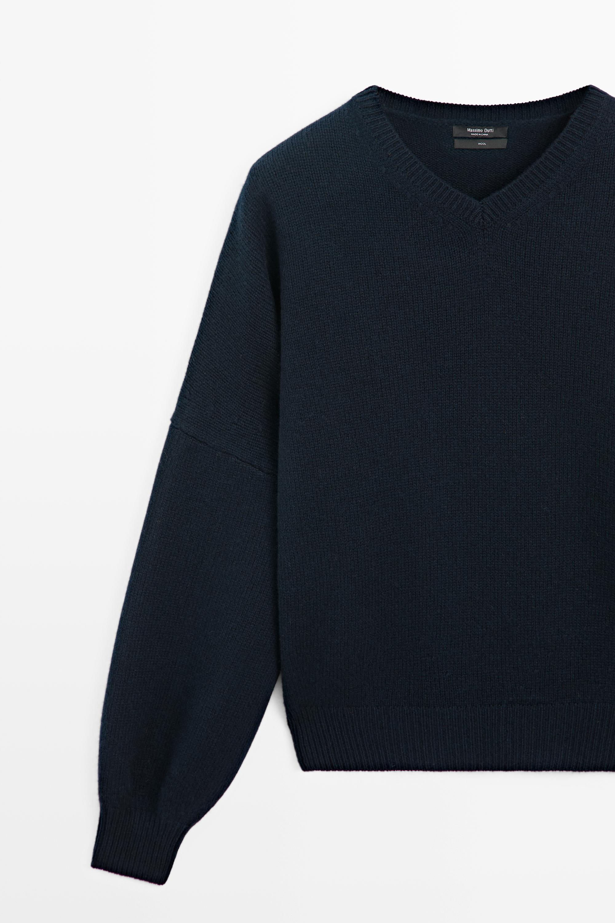 Massimo Dutti %100 Yün Oversize Triko Kazak görsel 5