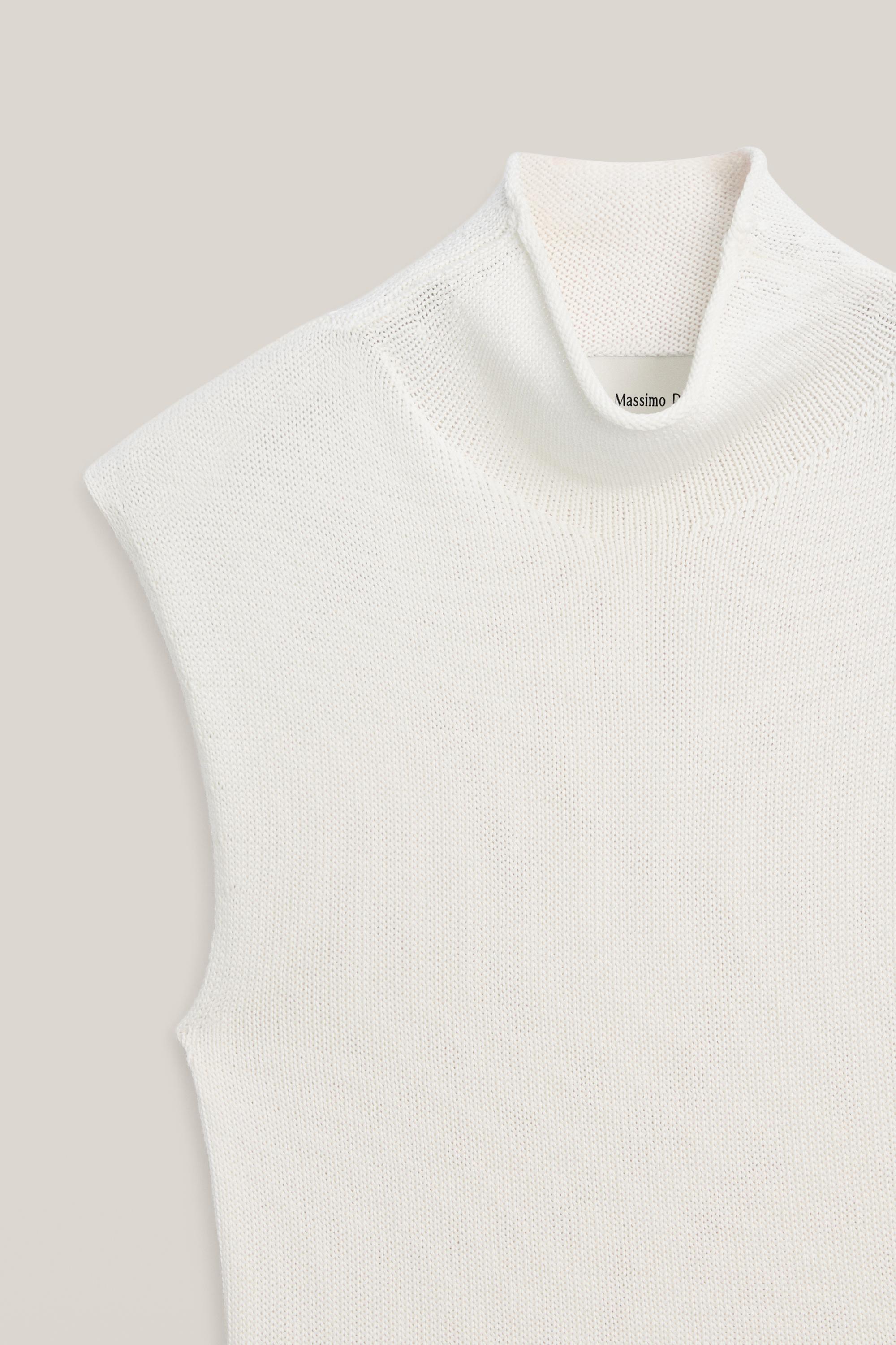 Knit cotton and silk mock turtleneck top - LIMITED EDITION — CREAM