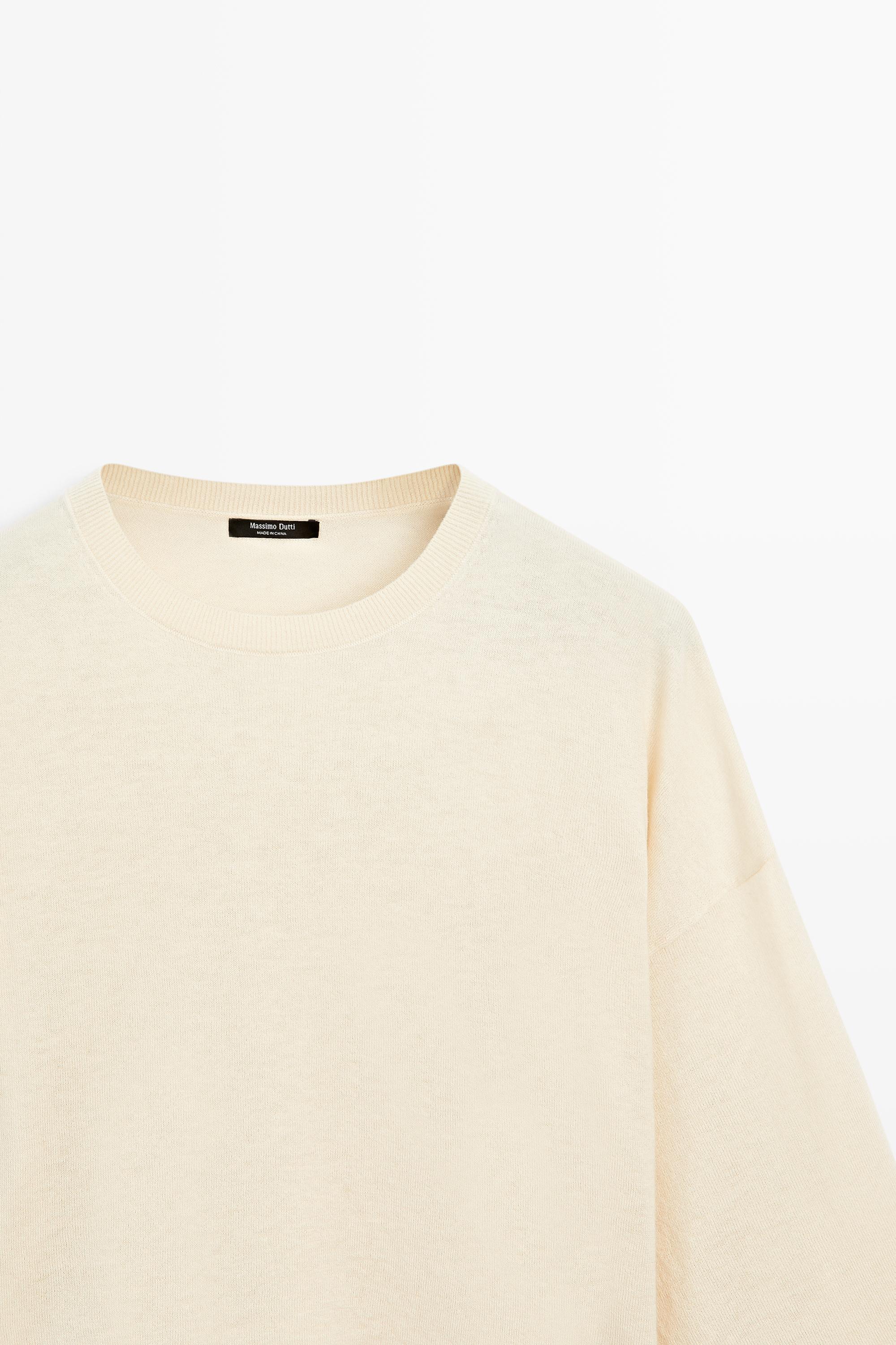 Round neck knit sweater — Vanilla