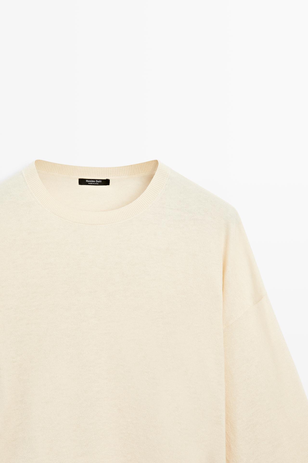 Round neck knit sweater — Vanilla