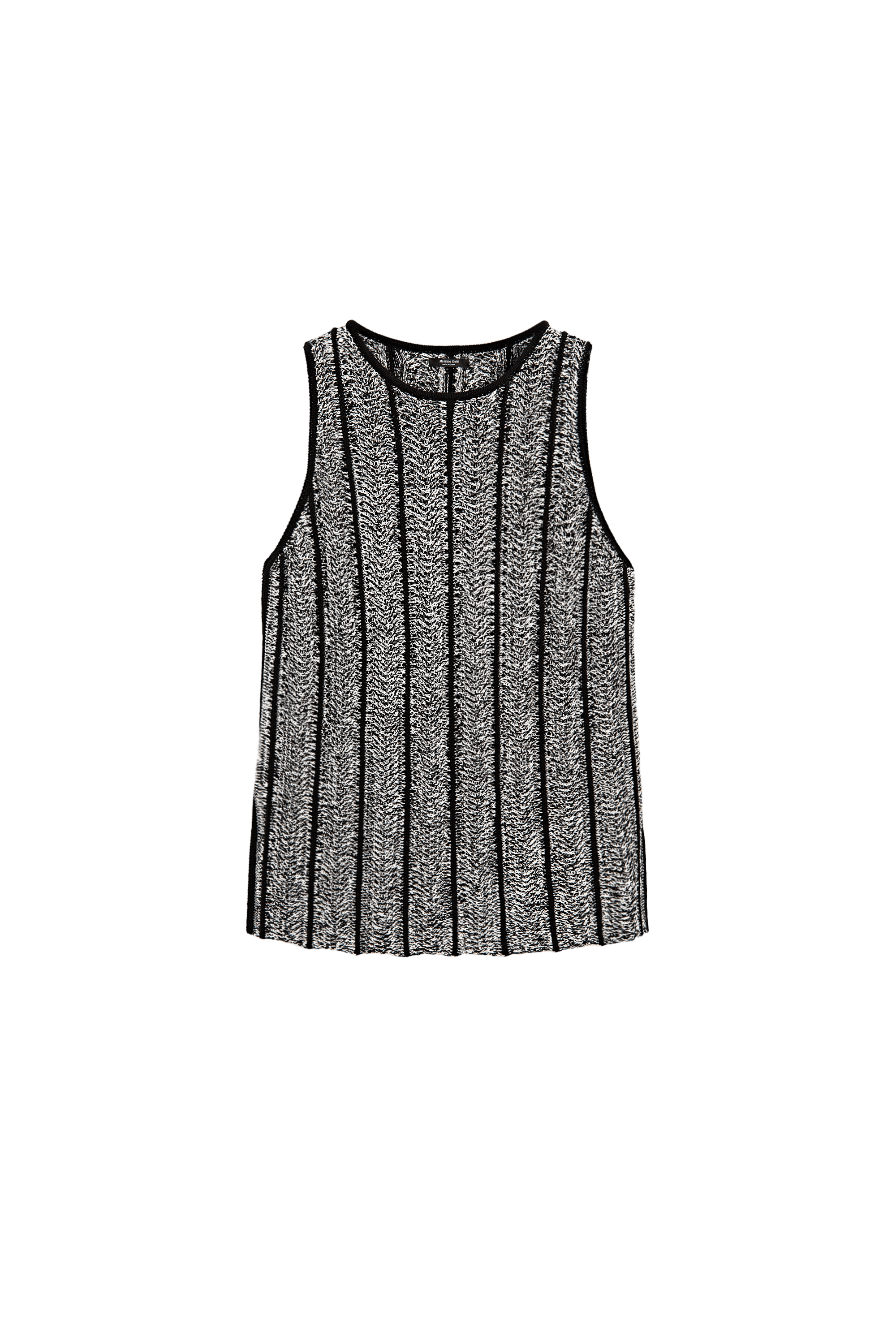 Massimo Dutti Pamuk karışımlı kırçıllı triko üst görsel 7