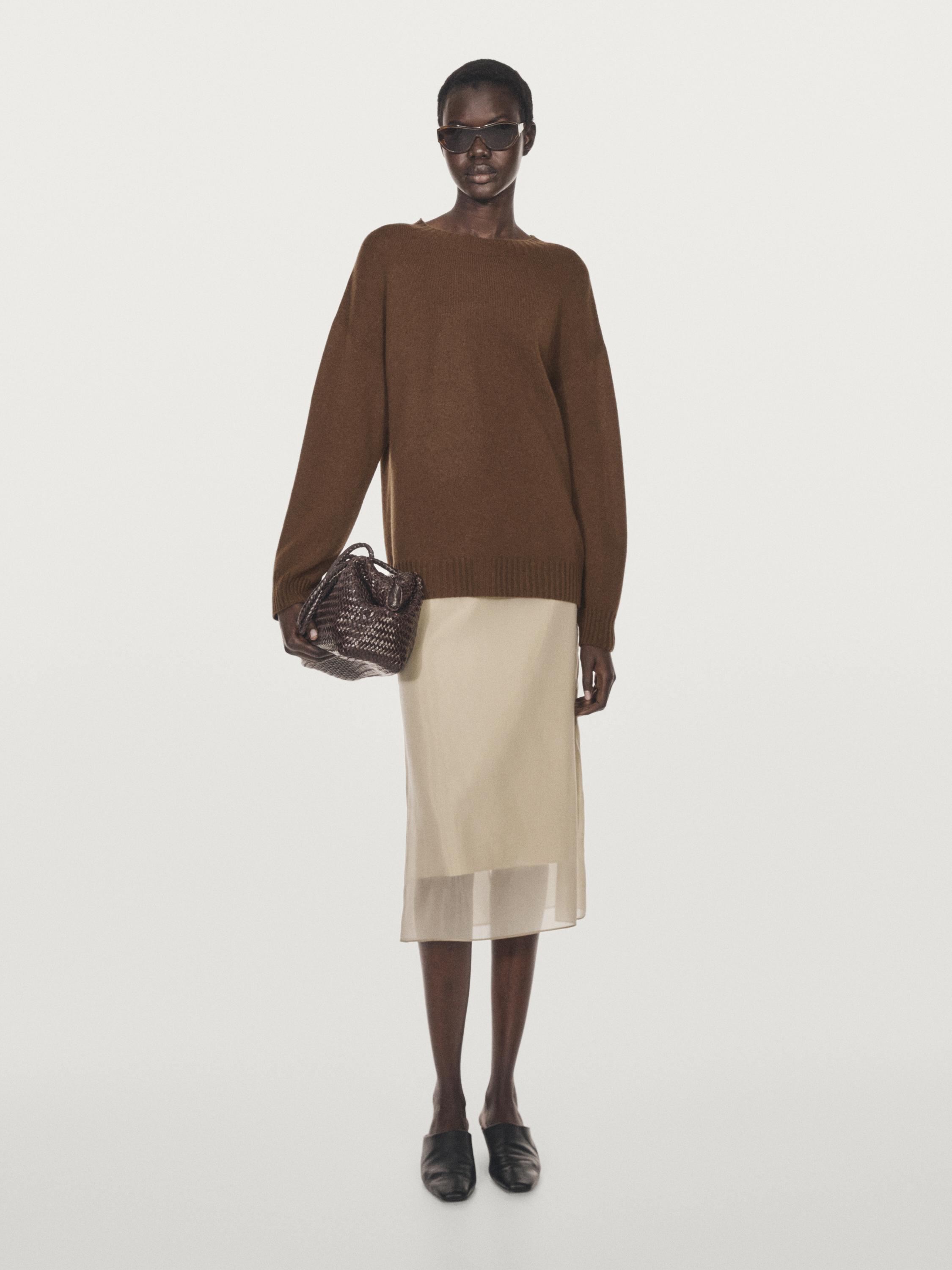 Wool blend crew neck sweater