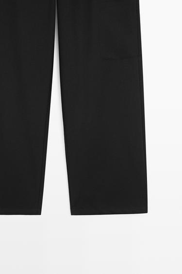 Cargo pants with hem button detail — BLACK 7