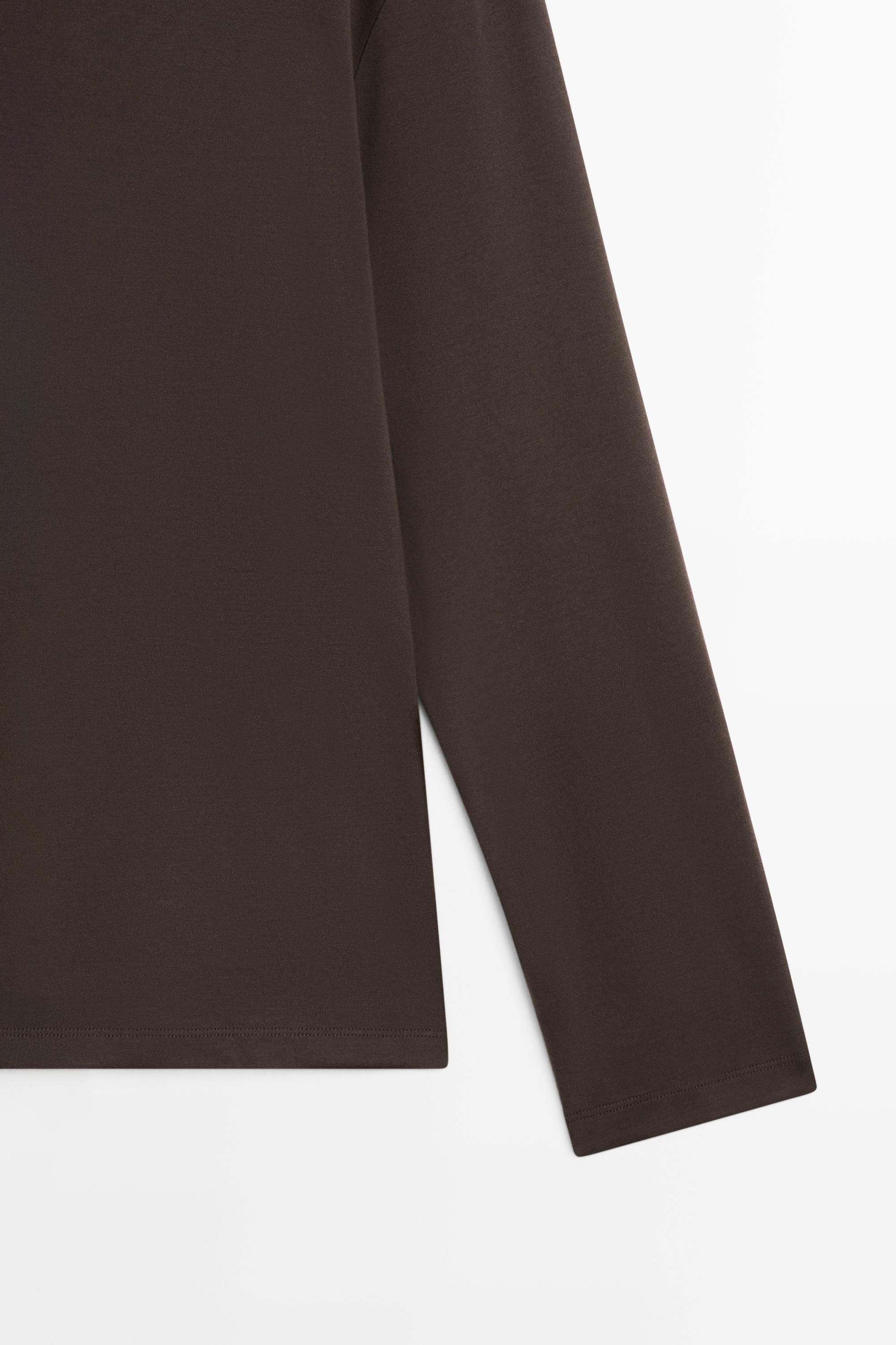 100% cotton long sleeve T-shirt — PALE OCHRE