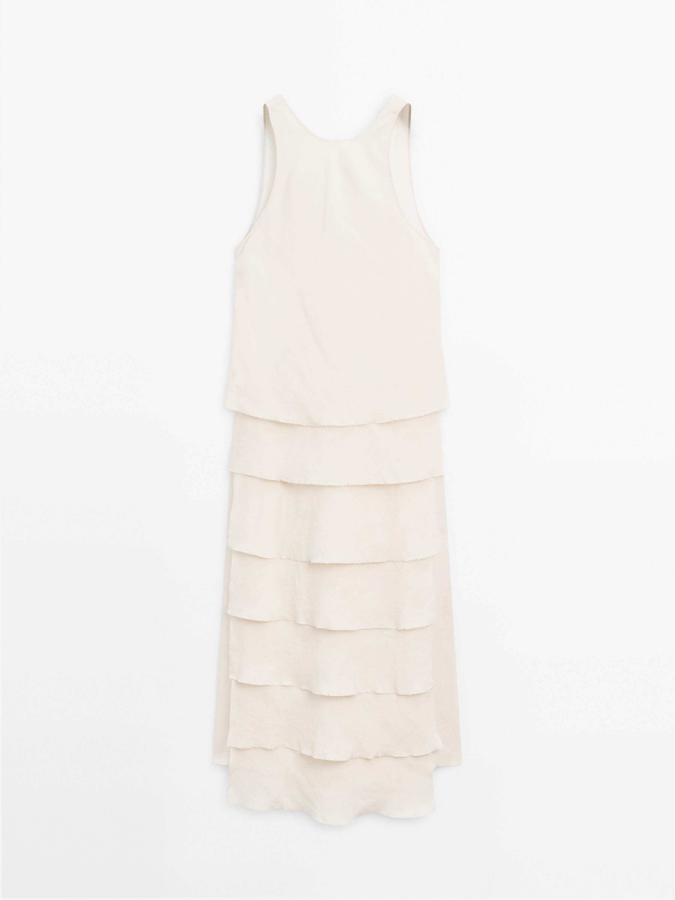 Robe longue fluide à volants