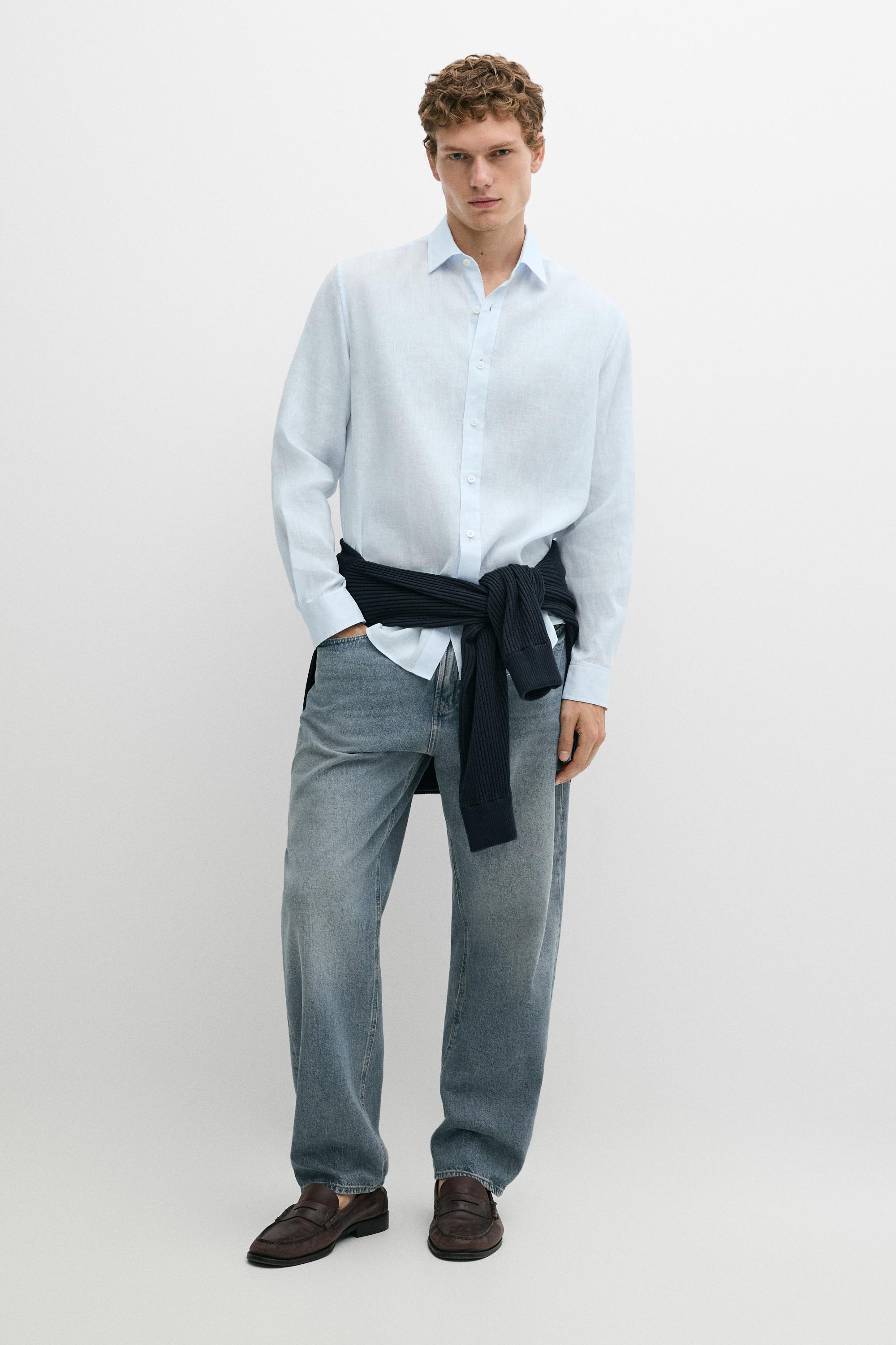 100% linen regular fit shirt