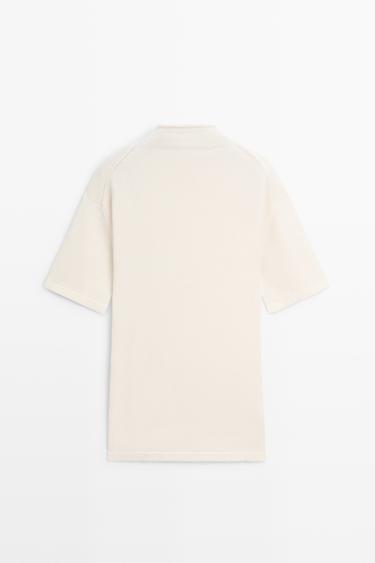 100% cashmere knit short sleeve sweater — CREAM 6