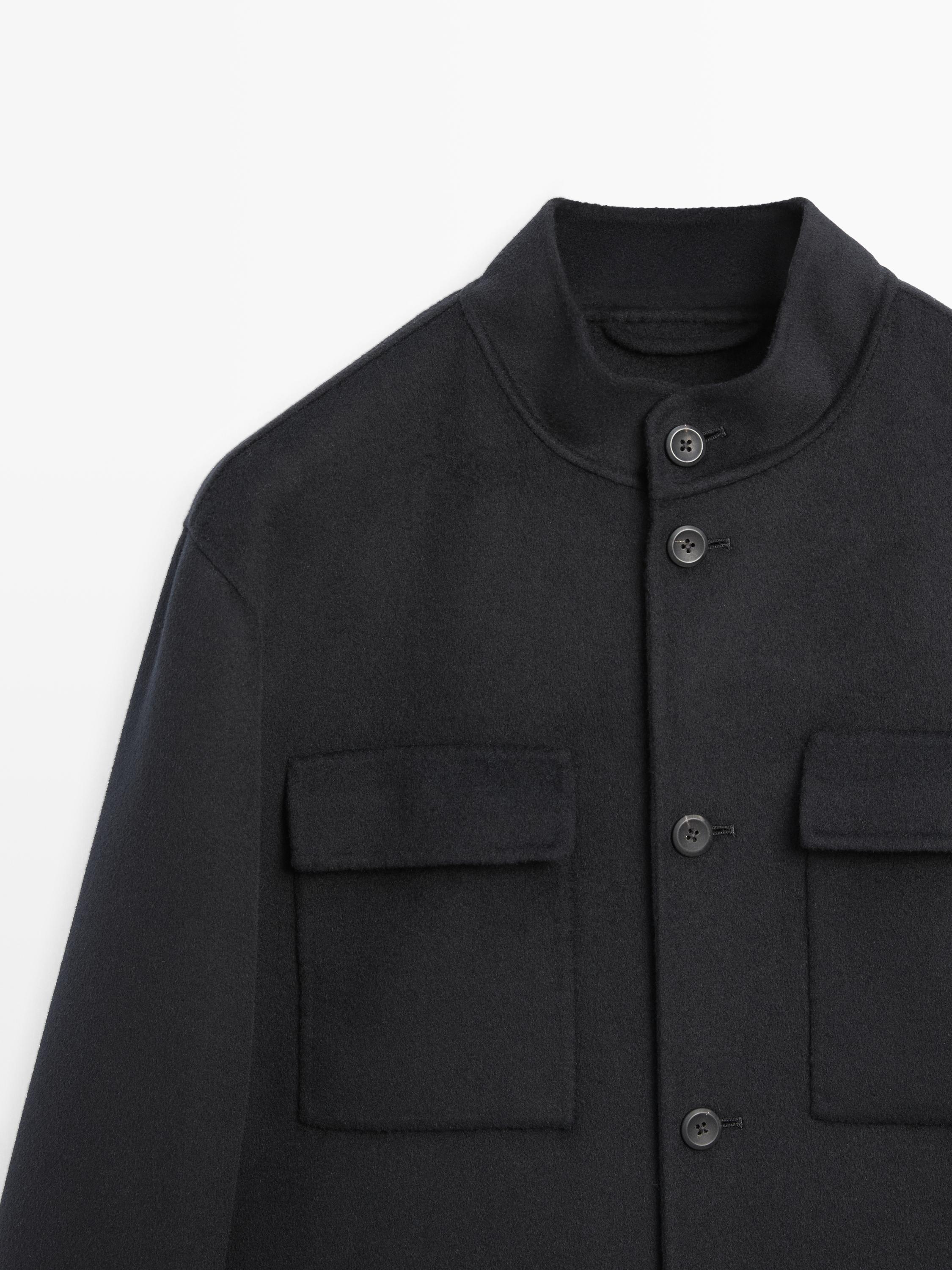 Chaqueta cuello mao mezcla lana