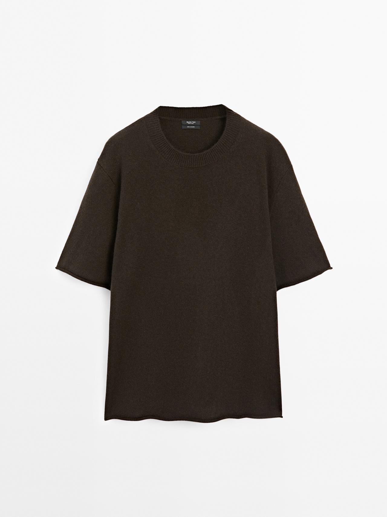 Massimo Dutti - Dame - Oversize Striktrøje I 100% Kashmir - Brun - M
