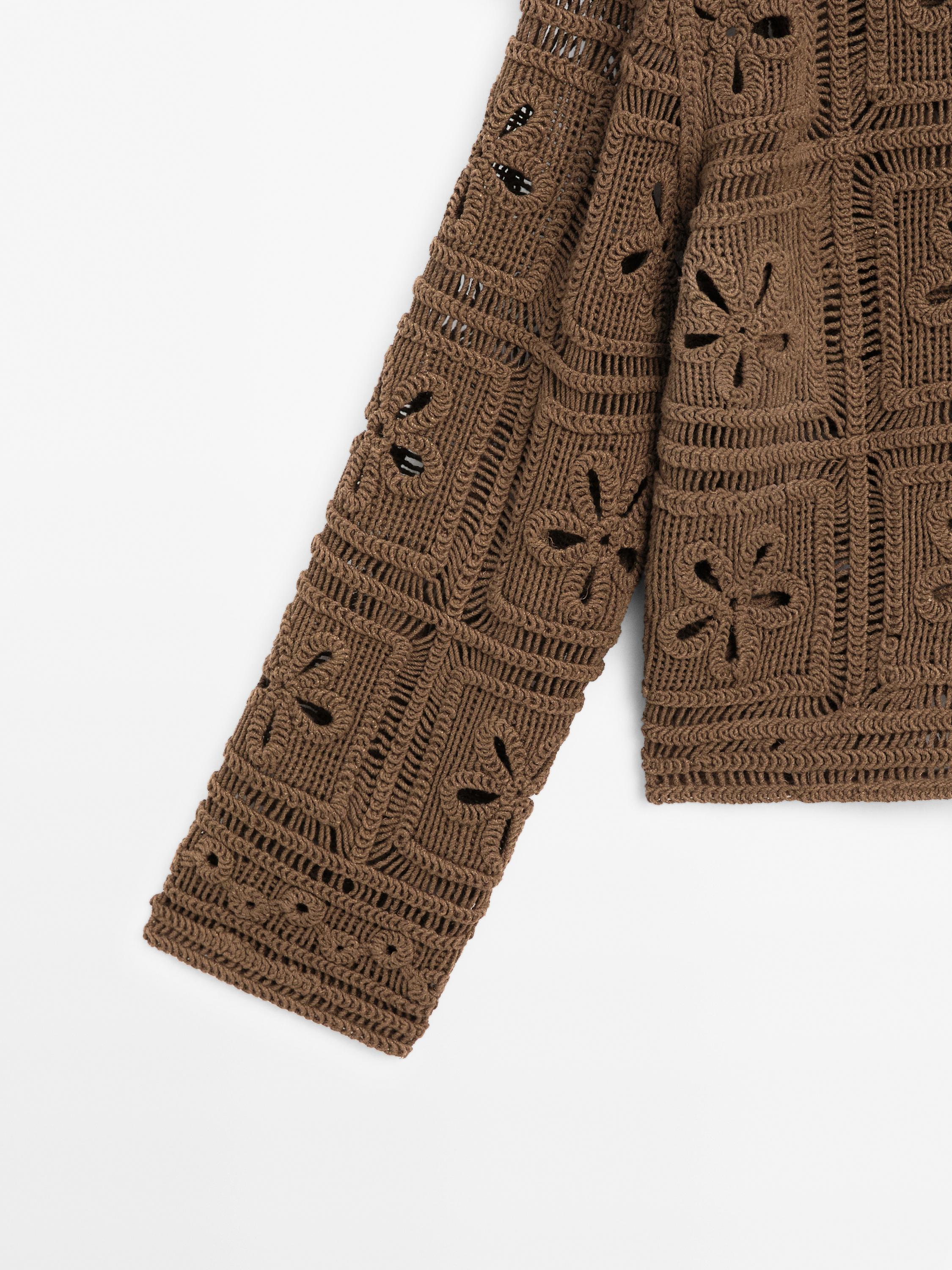 Crochet knit cardigan