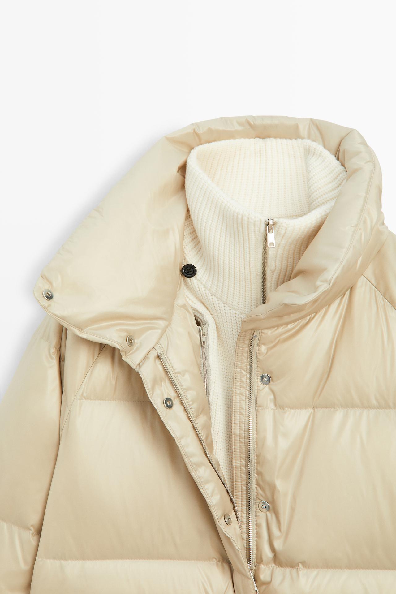 High-neck down jacket — CREAM