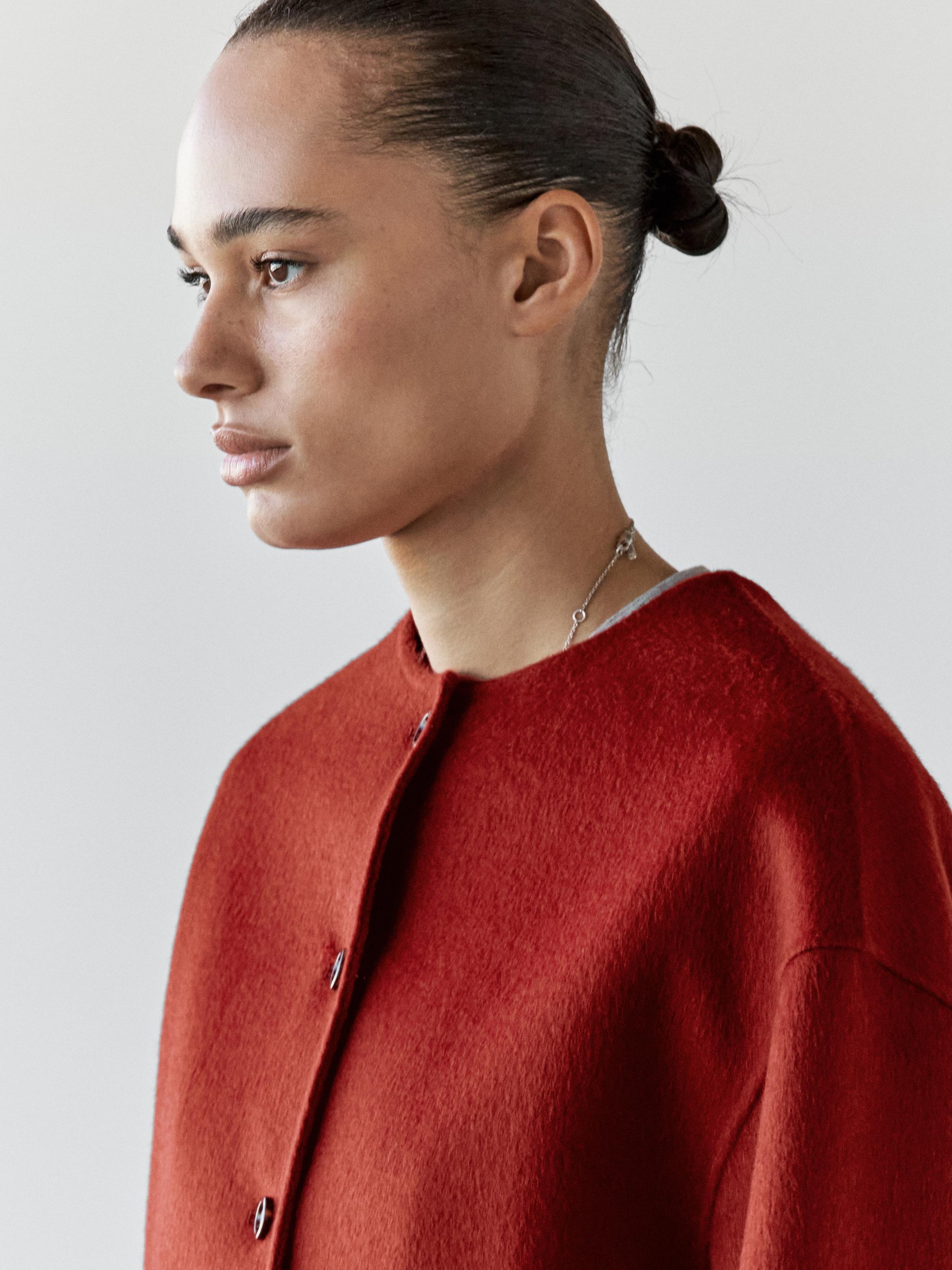 Jakna od mešavine vune sa šavovima