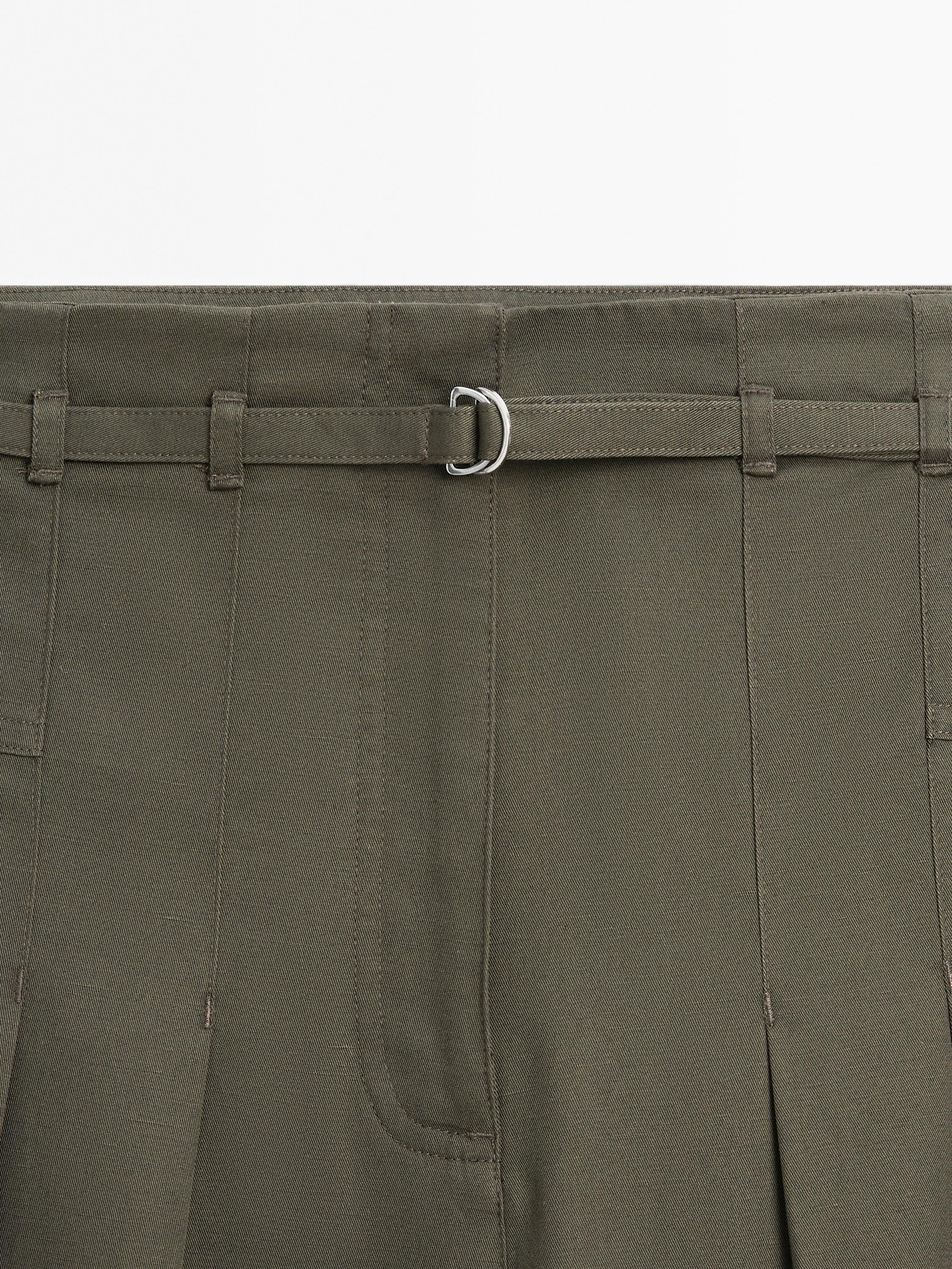 Cotton blend palazzo trousers