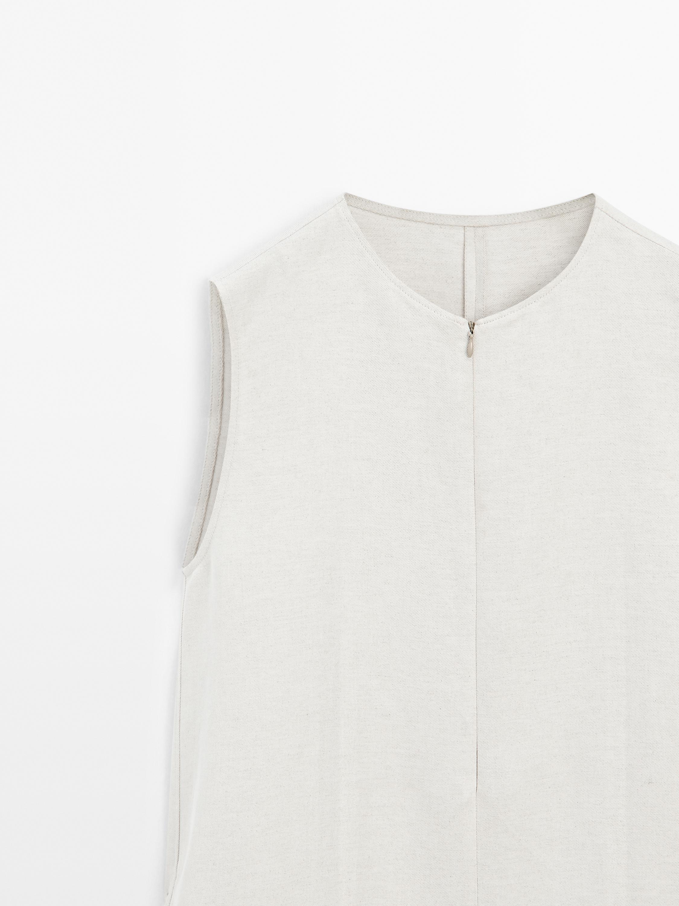 Linen blend short jumpsuit