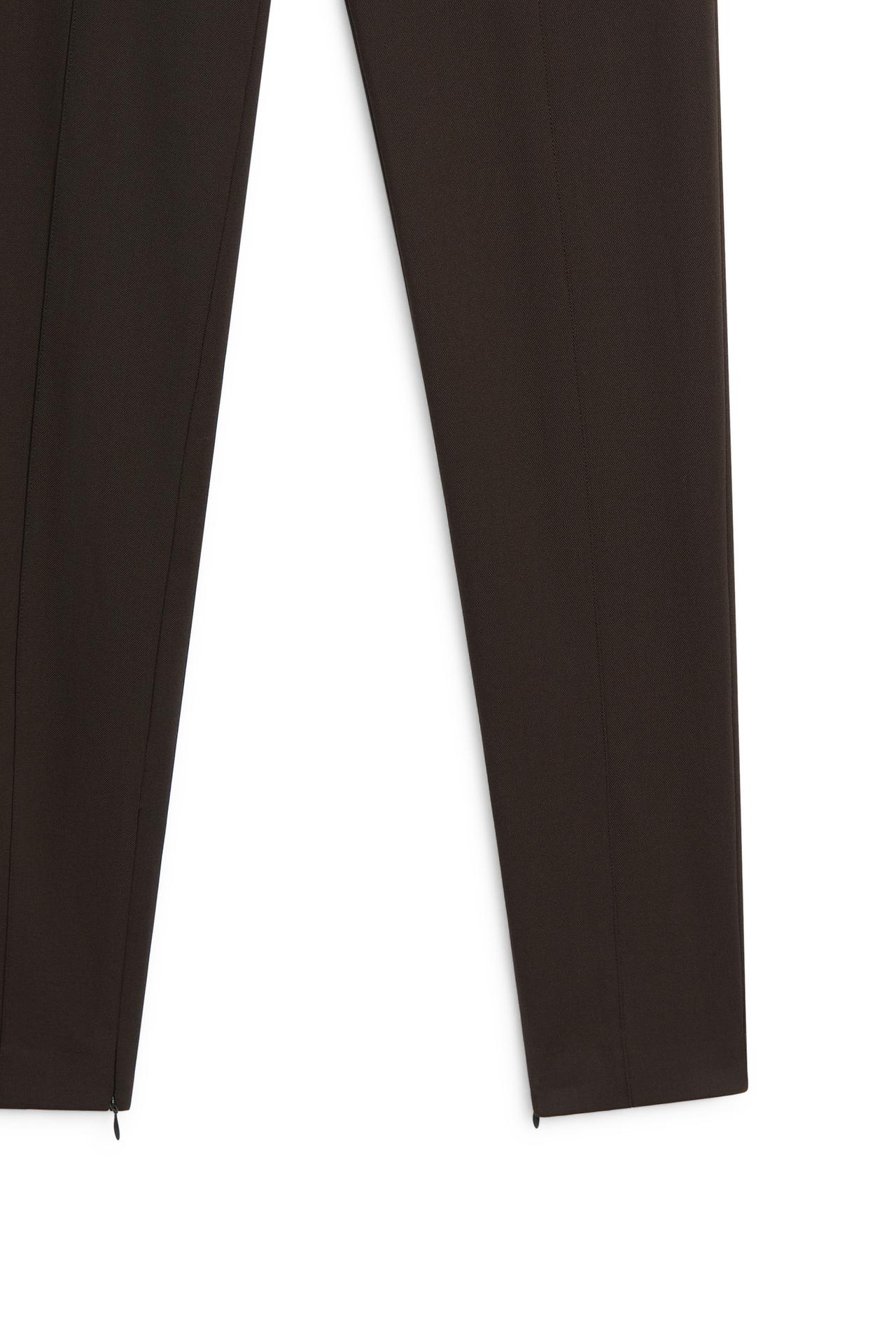 Skinny fit pants with zip hem - LIMITED EDITION — BROWN