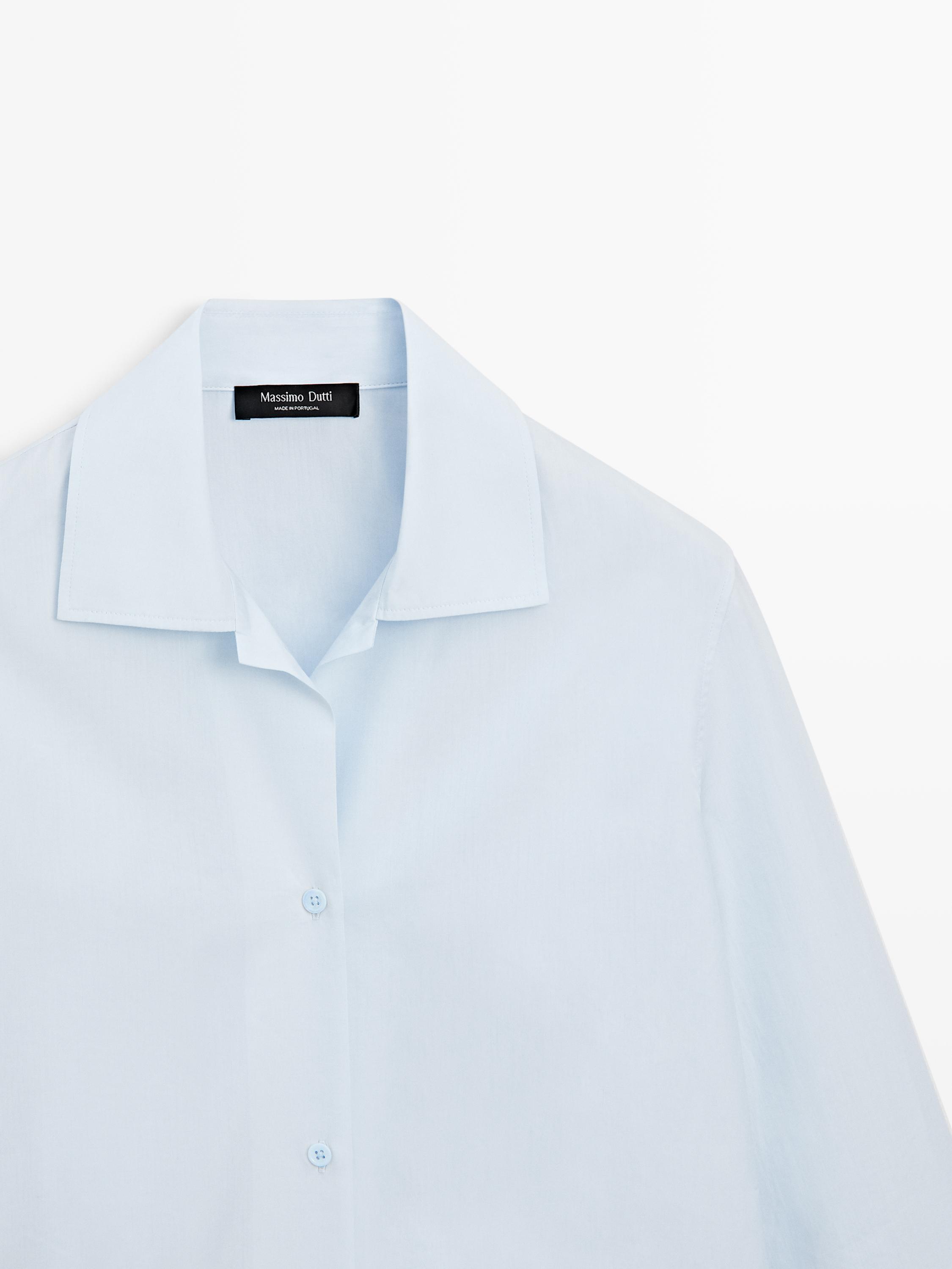 100% cotton poplin shirt — SKY BLUE
