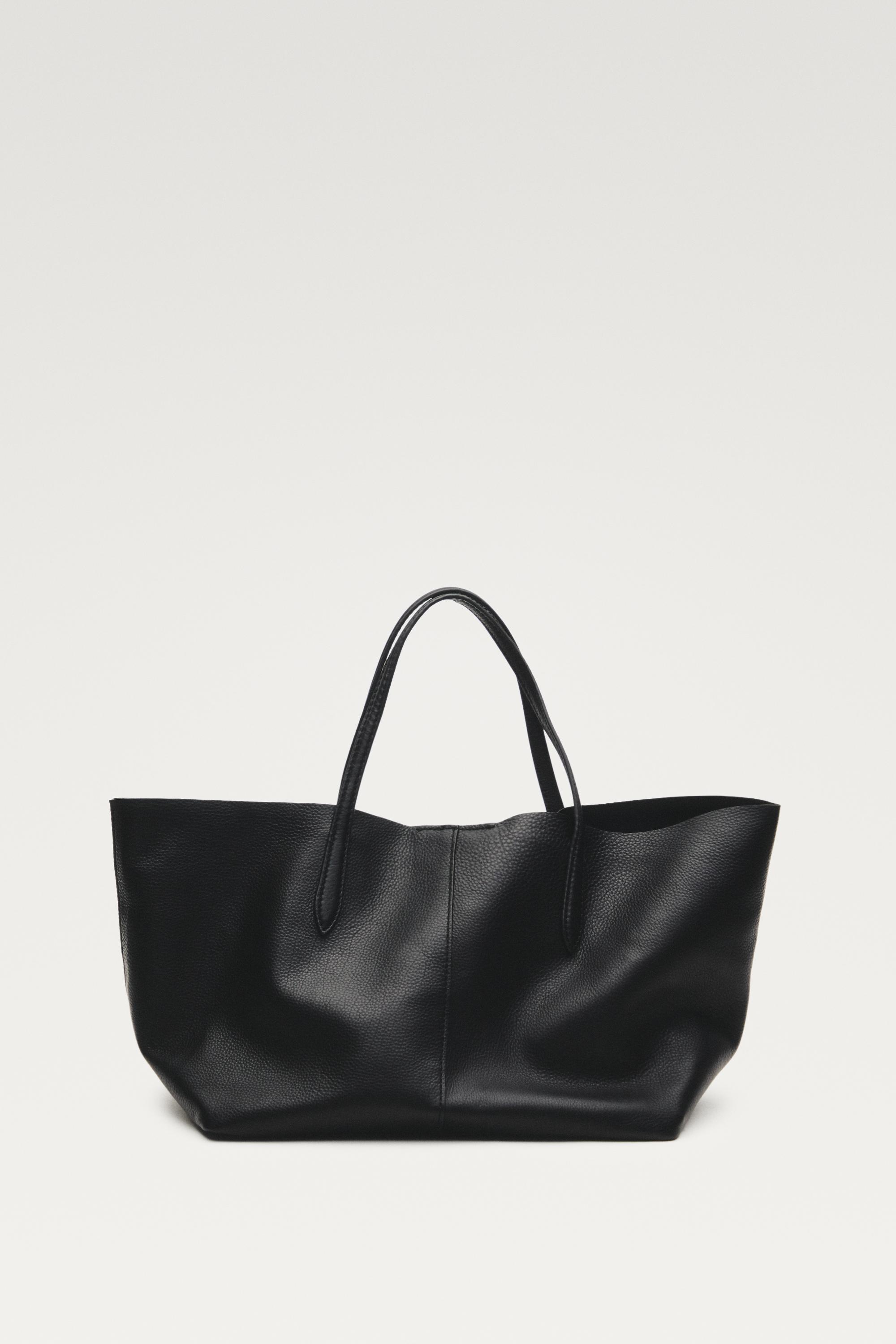 Massimo Dutti Napa deri orta boy tote çanta görsel 4