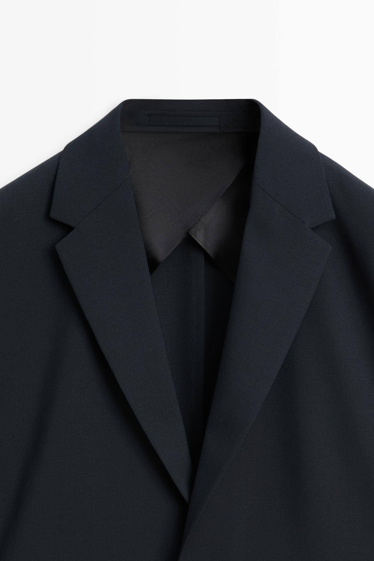 Wool blend suit blazer — NAVY BLUE
