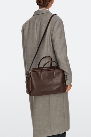 Medium duffle bag in nappa leather — BROWN 3