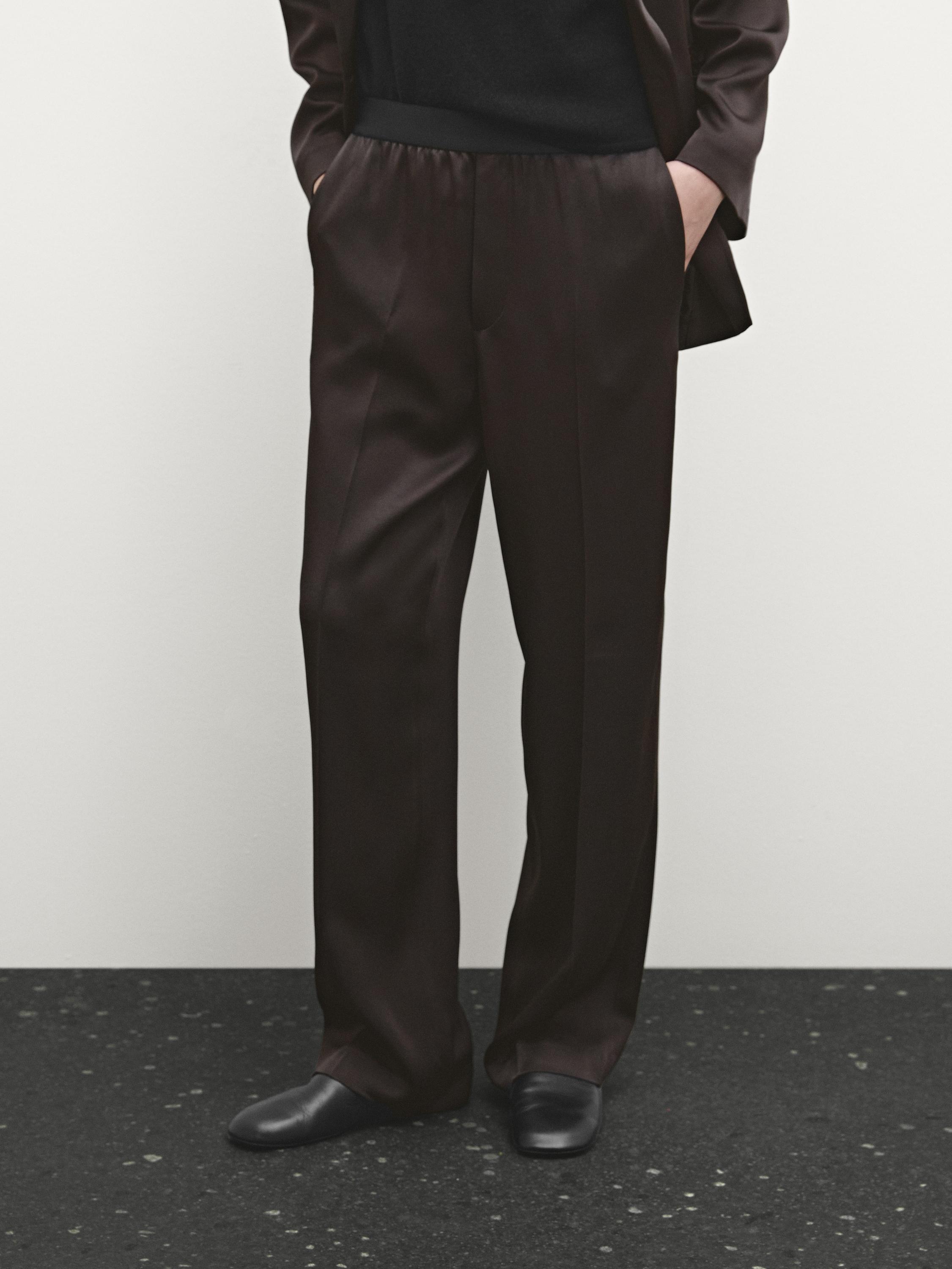 Pantalón ancho satinado