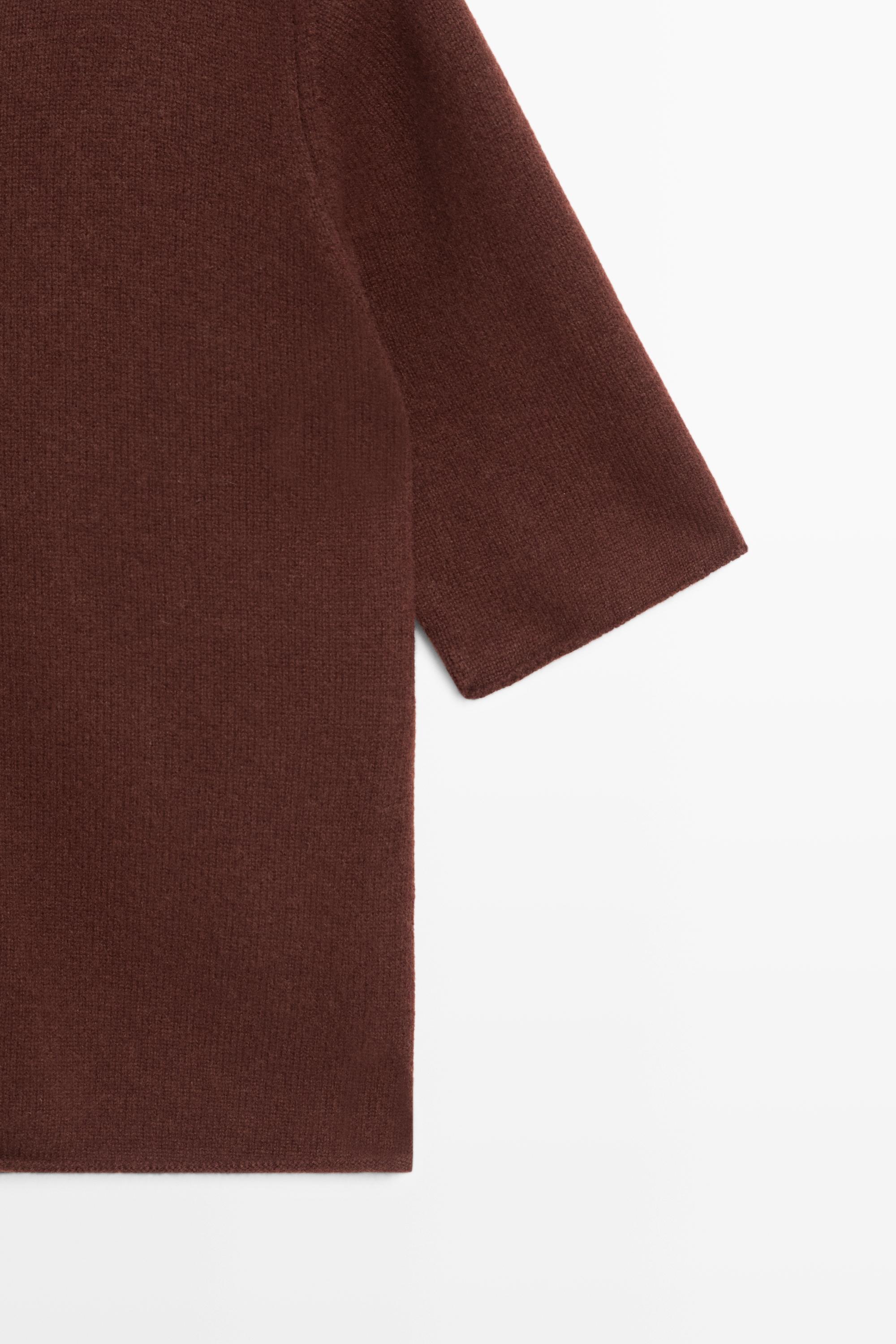 100% wool funnel neck knit cardigan — MAROON