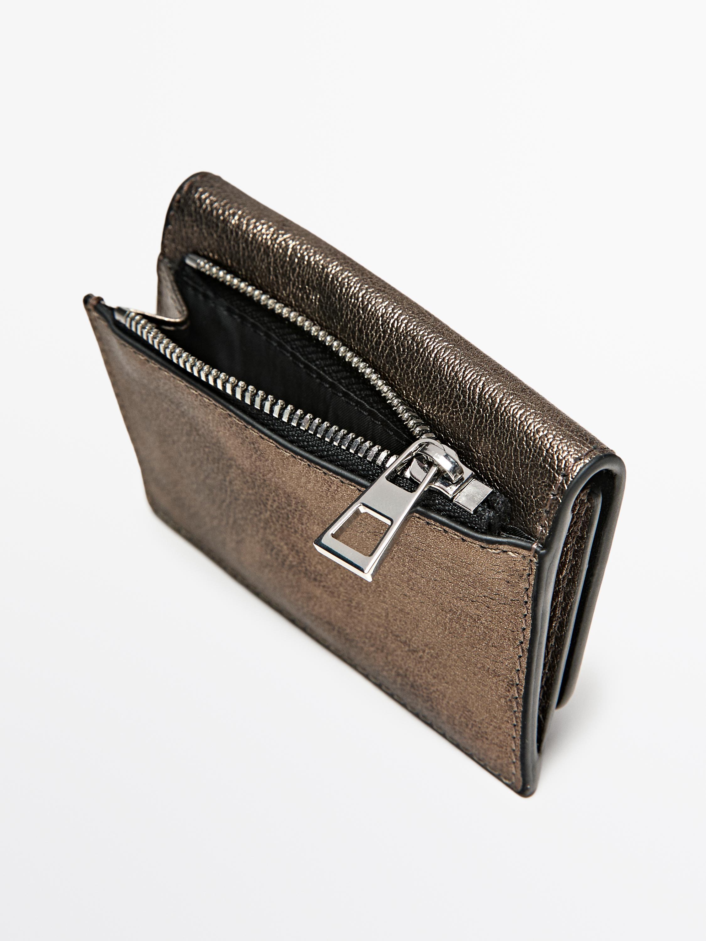 Nappa leather wallet — SILVER
