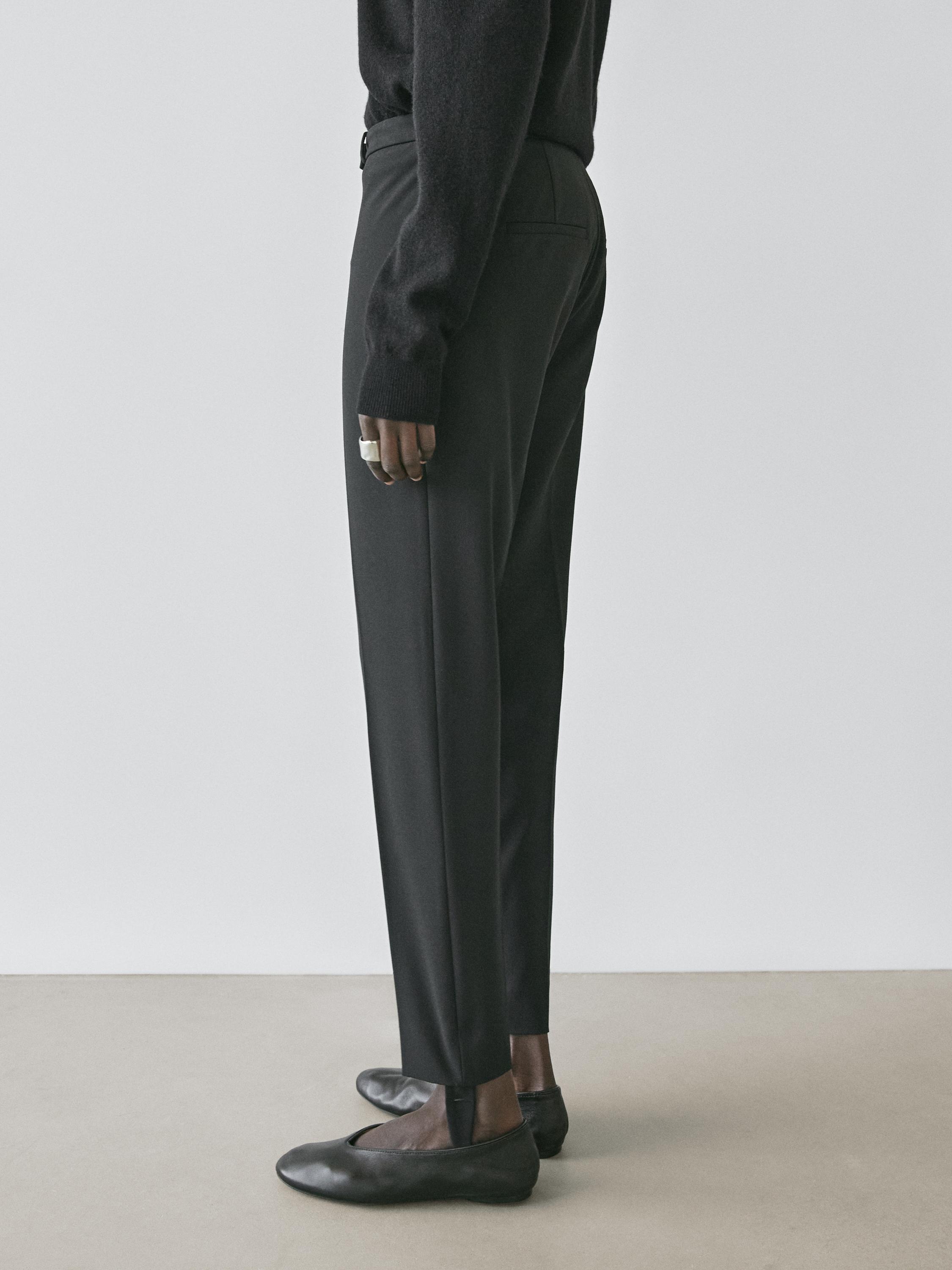 Pants with elasticated hems — BLACK