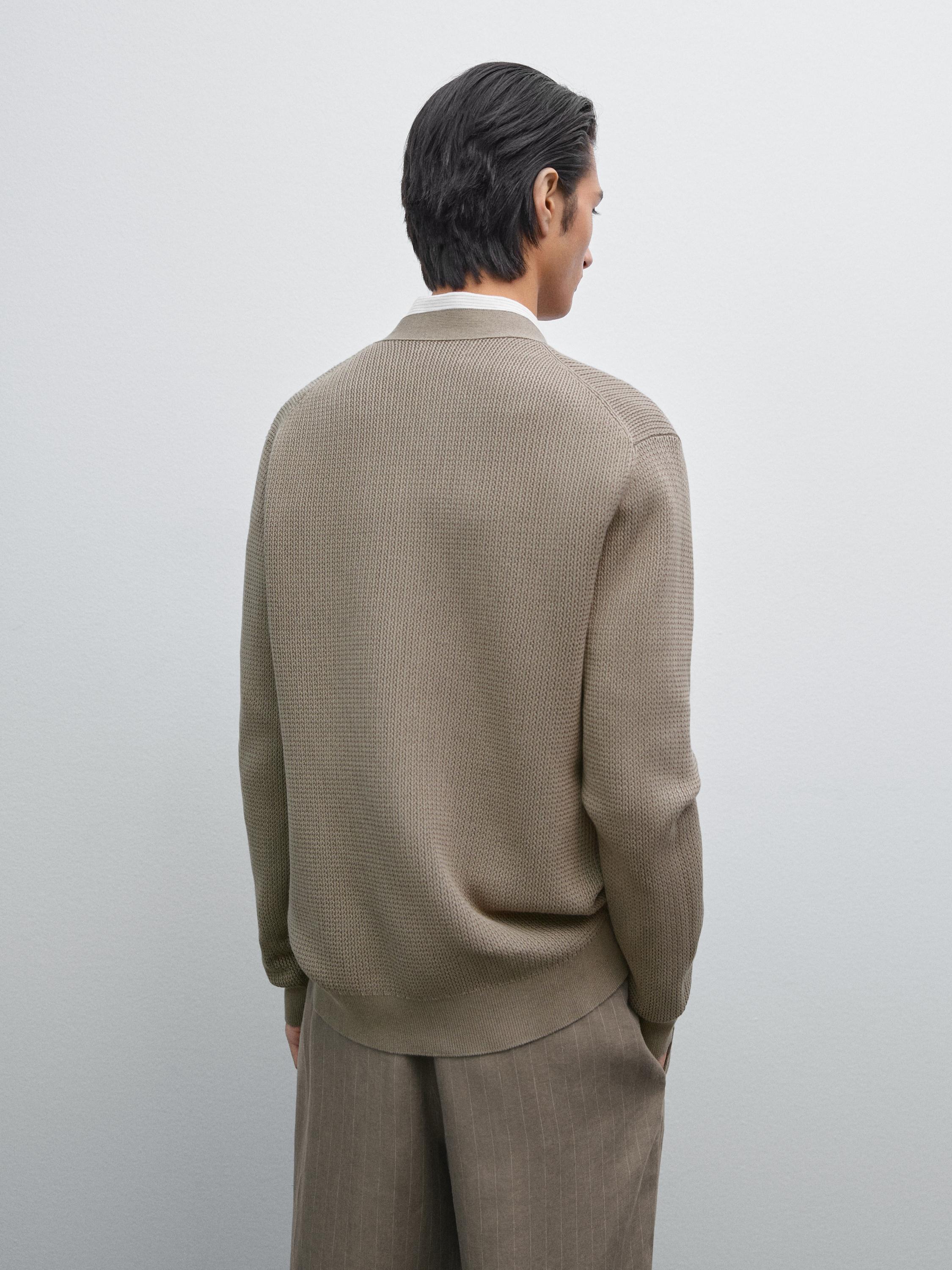 Cardigan de malha 100% algodão