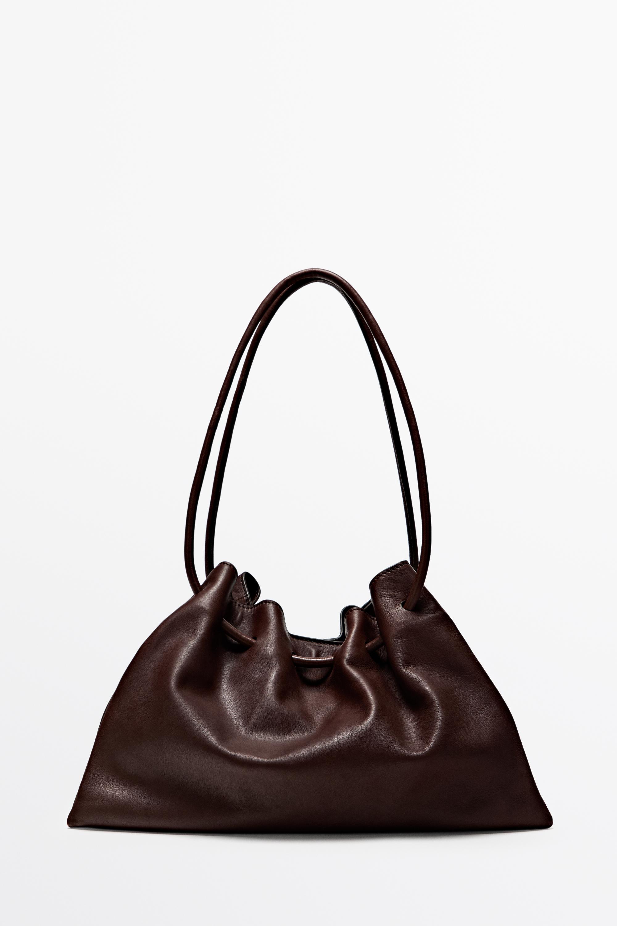 Nappa leather ruffled bag