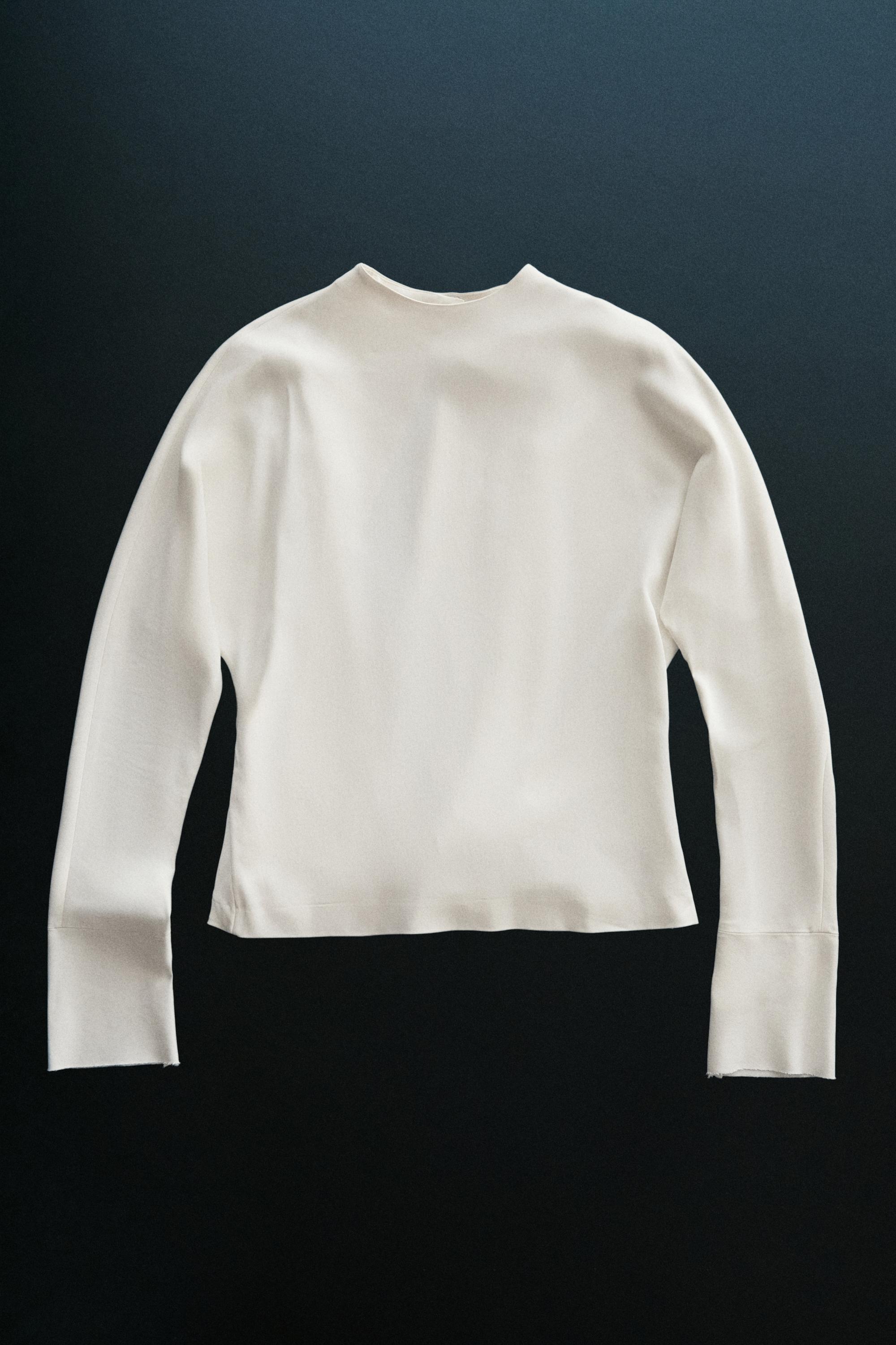 Long sleeve top with back detail — CREAM