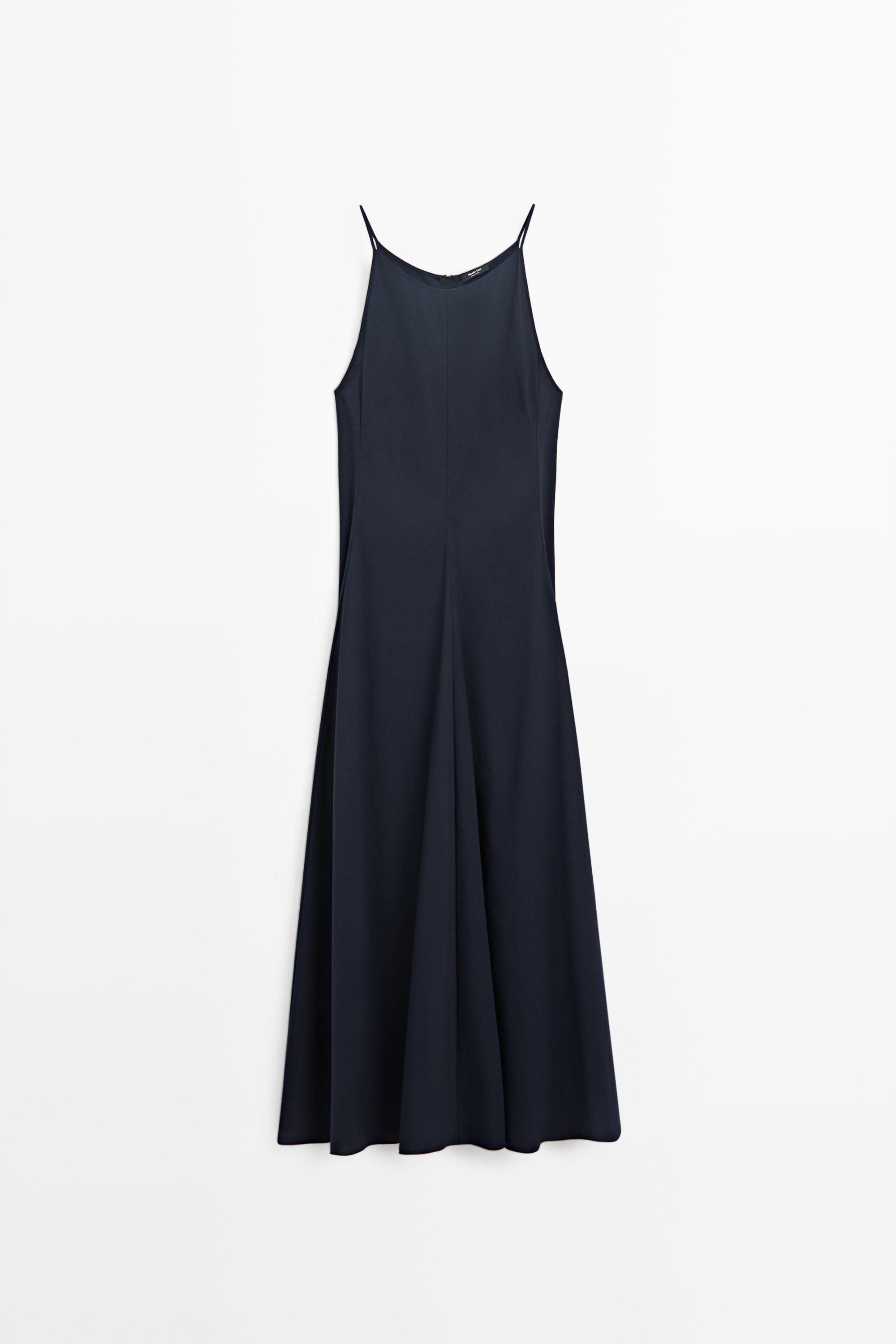 massimo dutti navy blue dress Massimo Dutti Ribbed V-Neck Cobalt Blue Dress Queen Letizia 6623/827 Sz SMALL S
