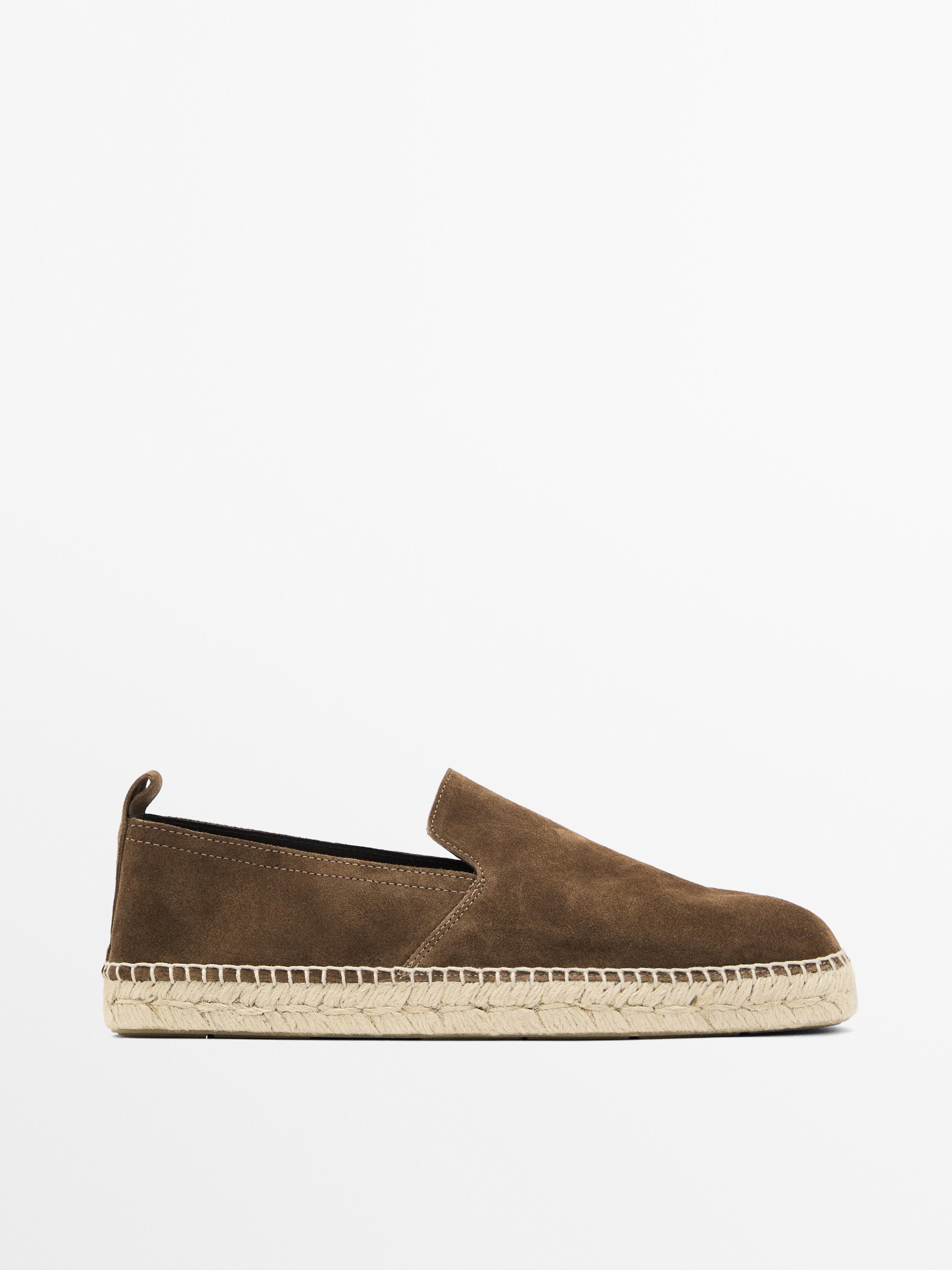 Espadryle z zamszowej dwoiny