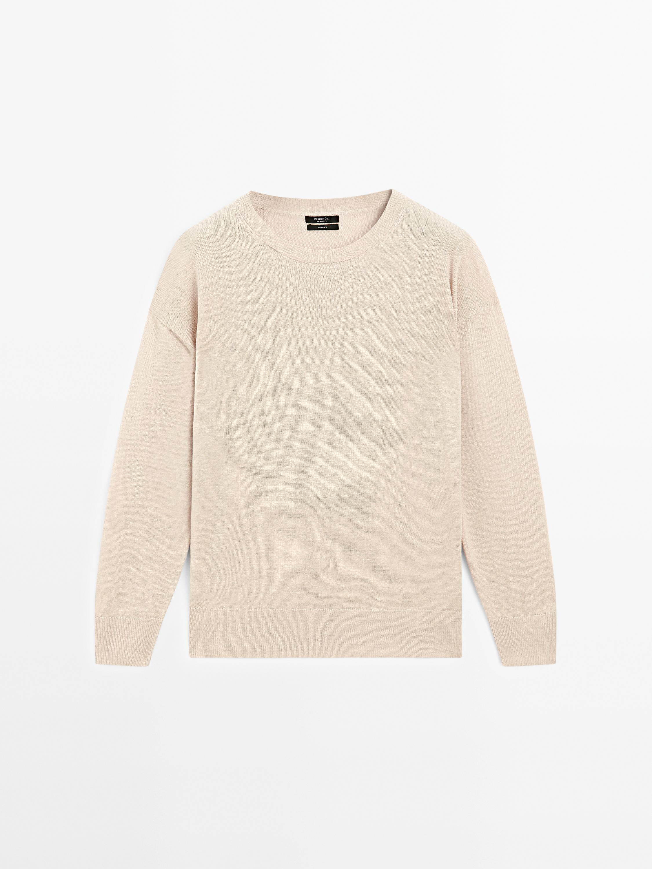 Dzianinowy sweter oversize ze 100% lnu