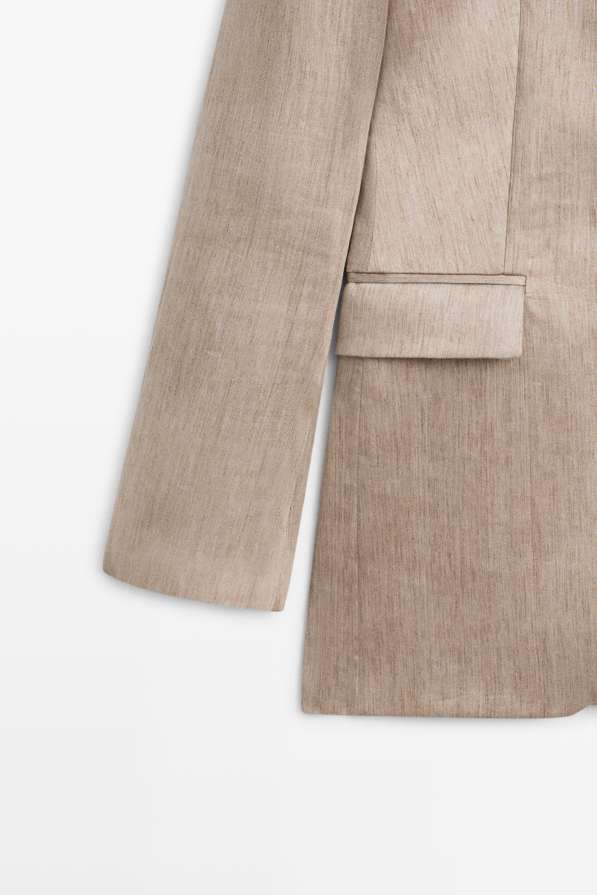 Satin fluid blazer - STUDIO — STONE