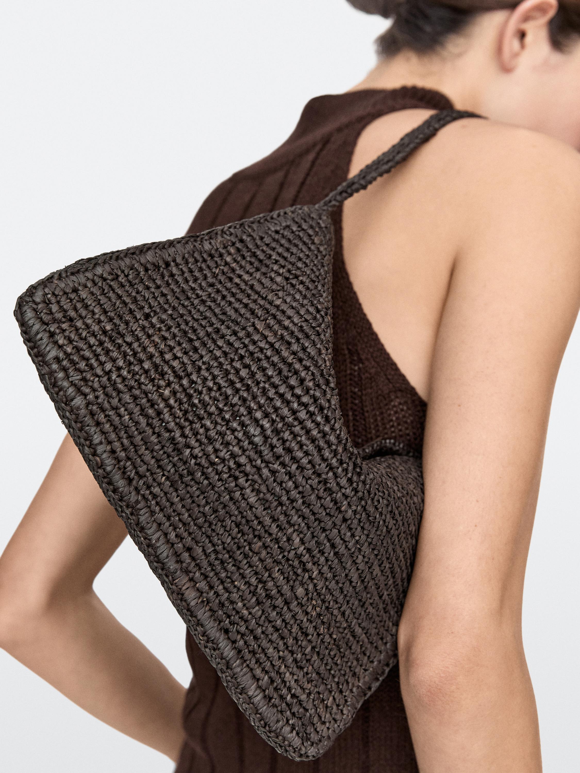 Petit sac épaule raphia