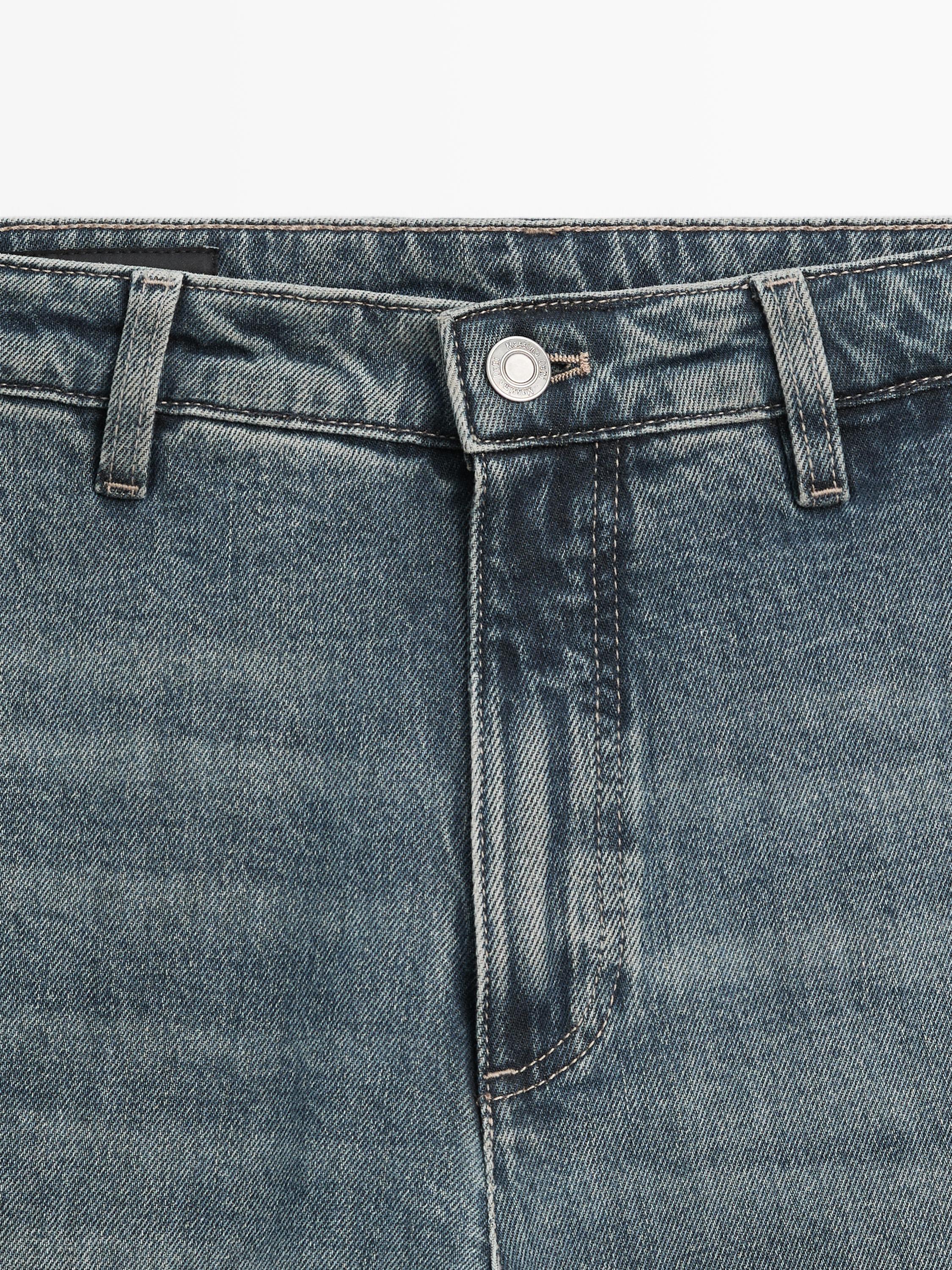 Mid-rise bell bottom jeans — MEDIUM BLUE