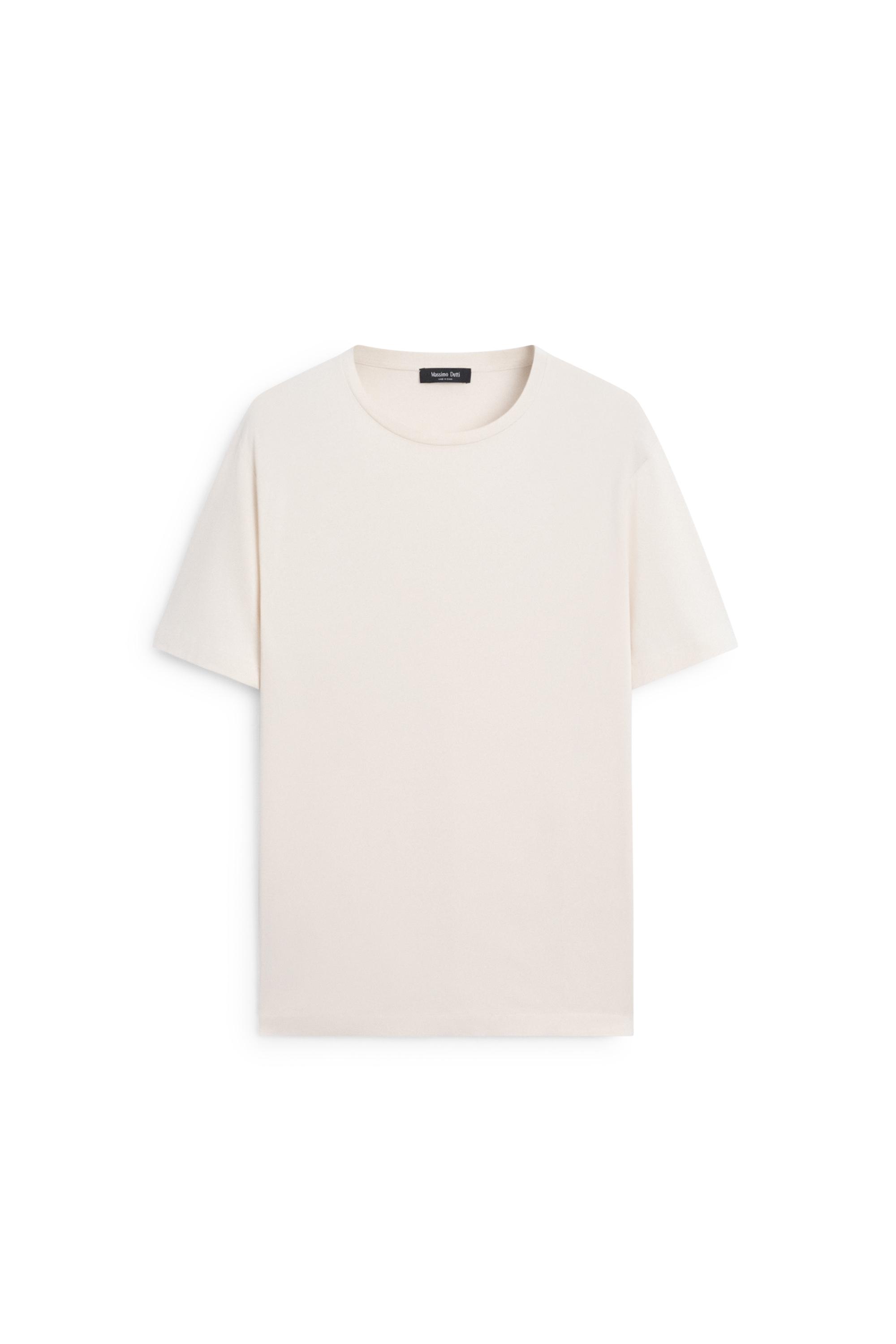 100% cotton short-sleeve T-shirt — CREAM