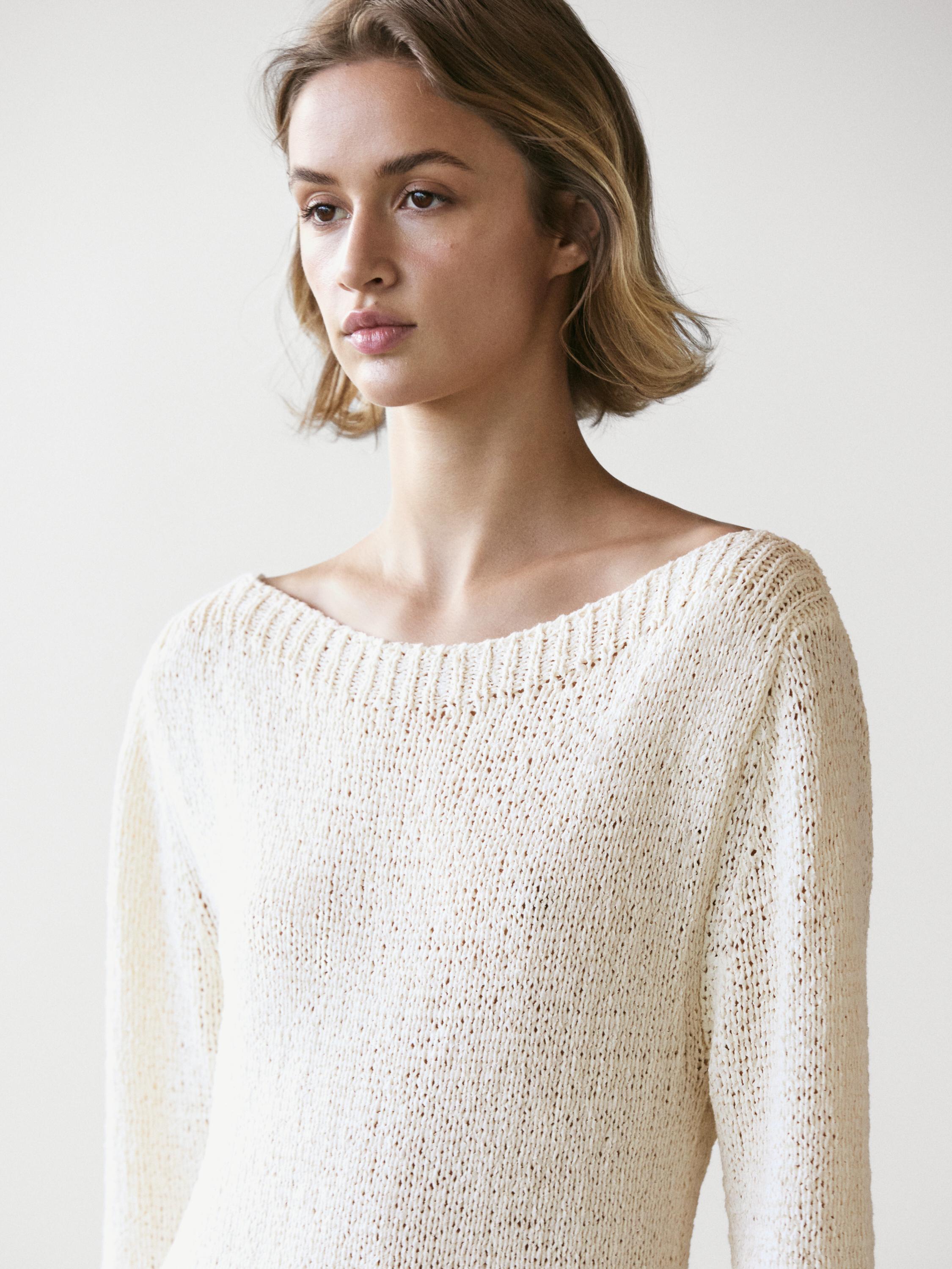 Combined asymmetric midi dress — CREAM