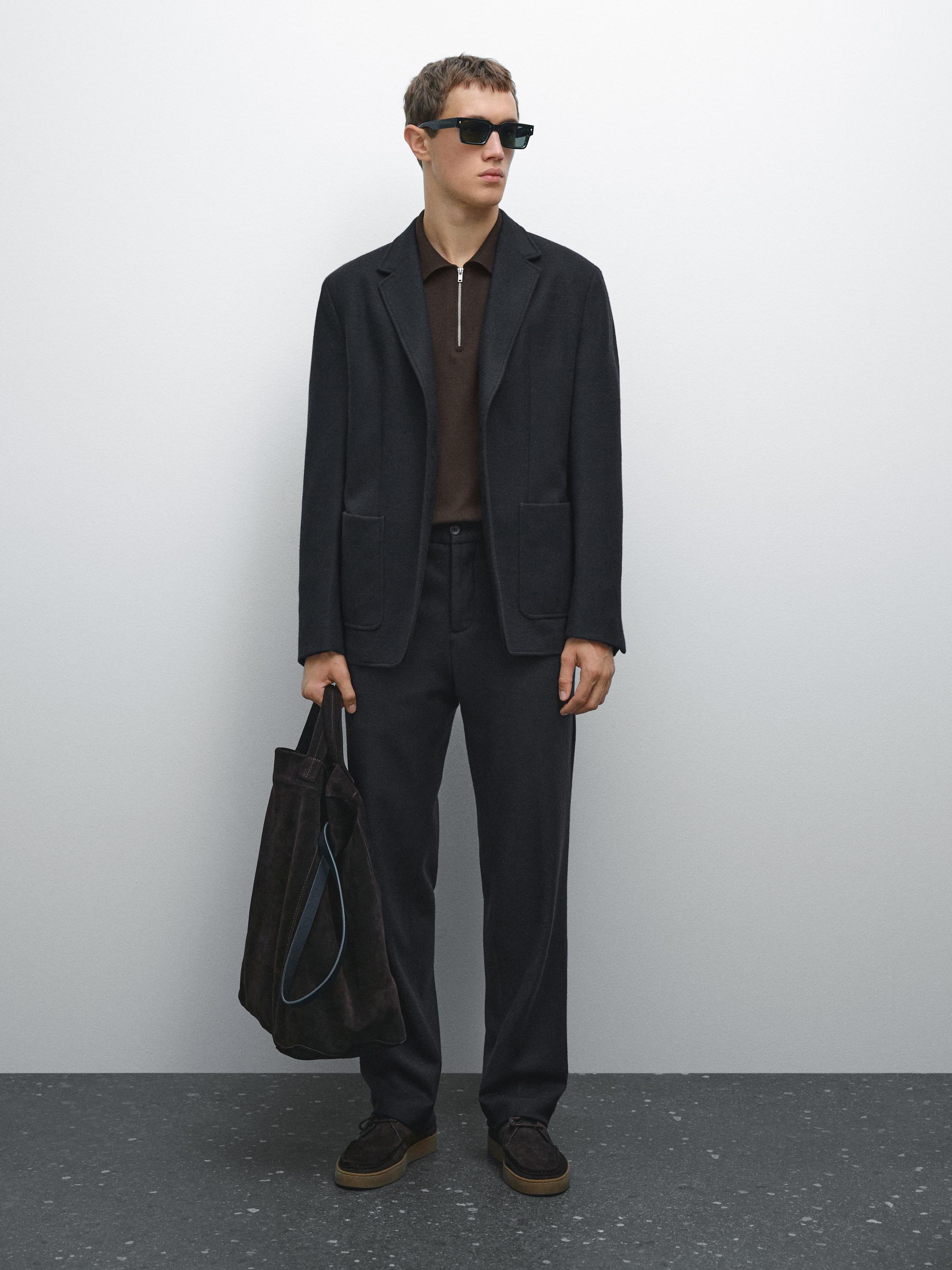 Wool blend suit blazer