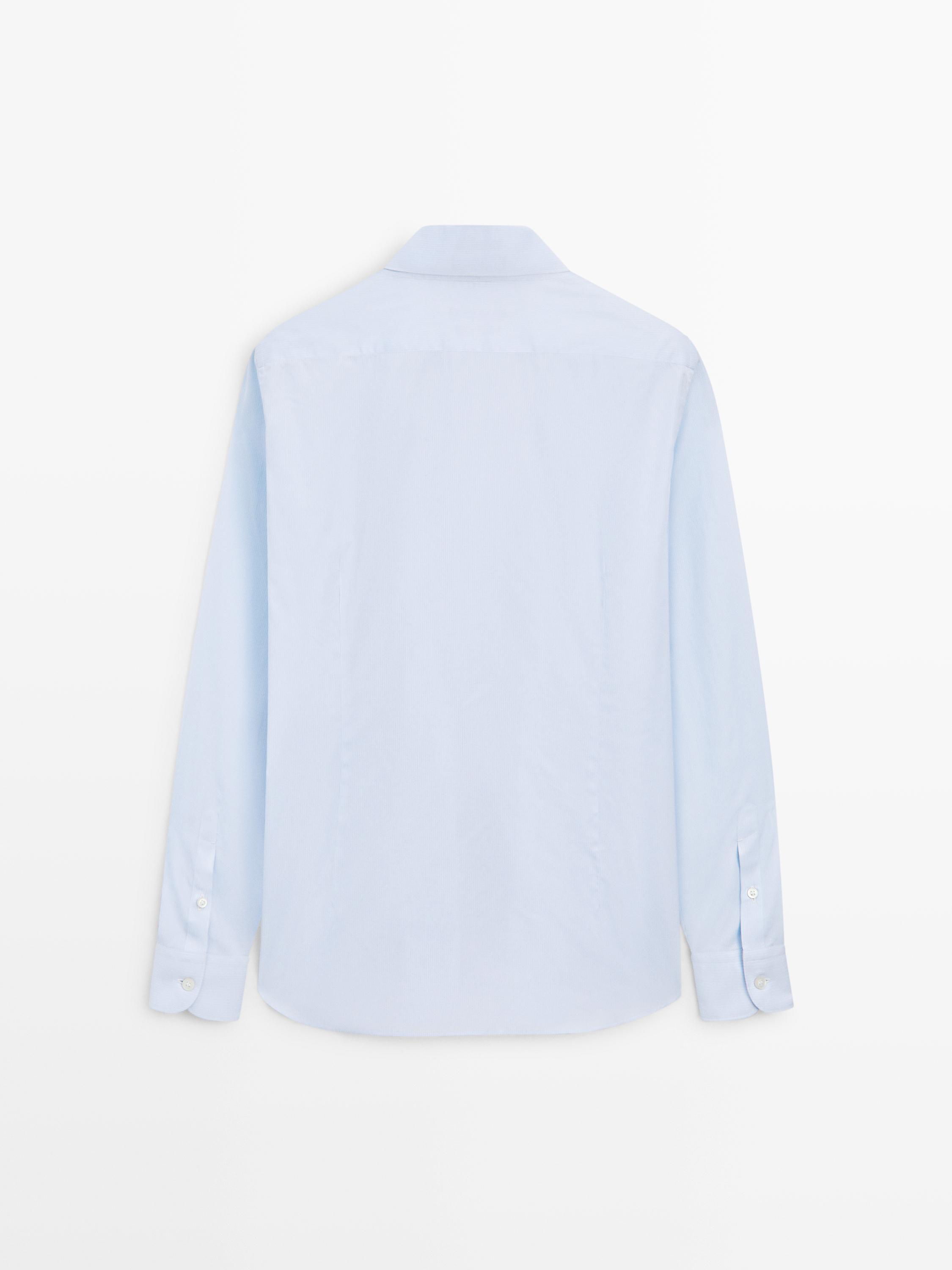 Slim fit 100% cotton shirt — SKY BLUE