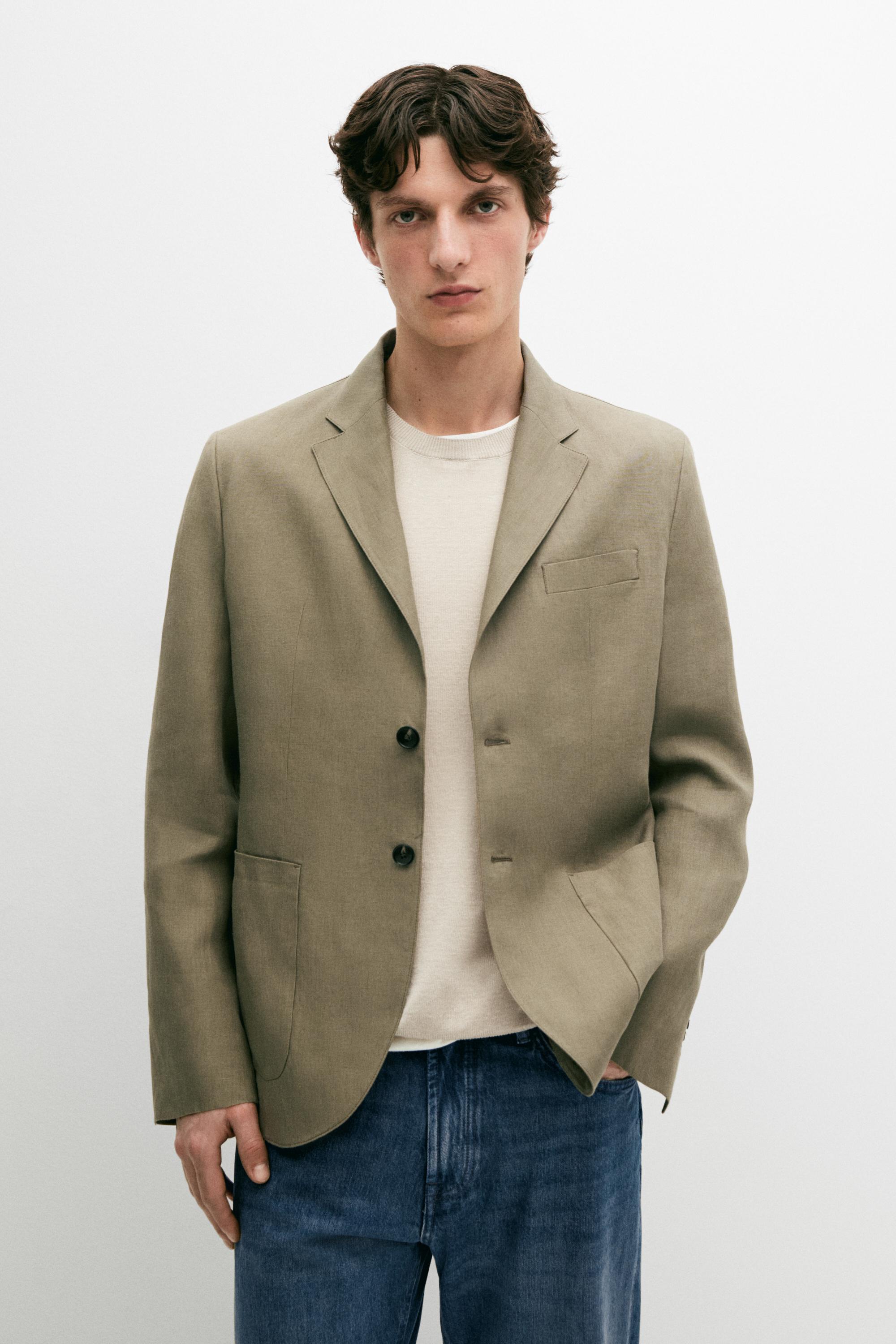 100% linen blazer — GREENISH