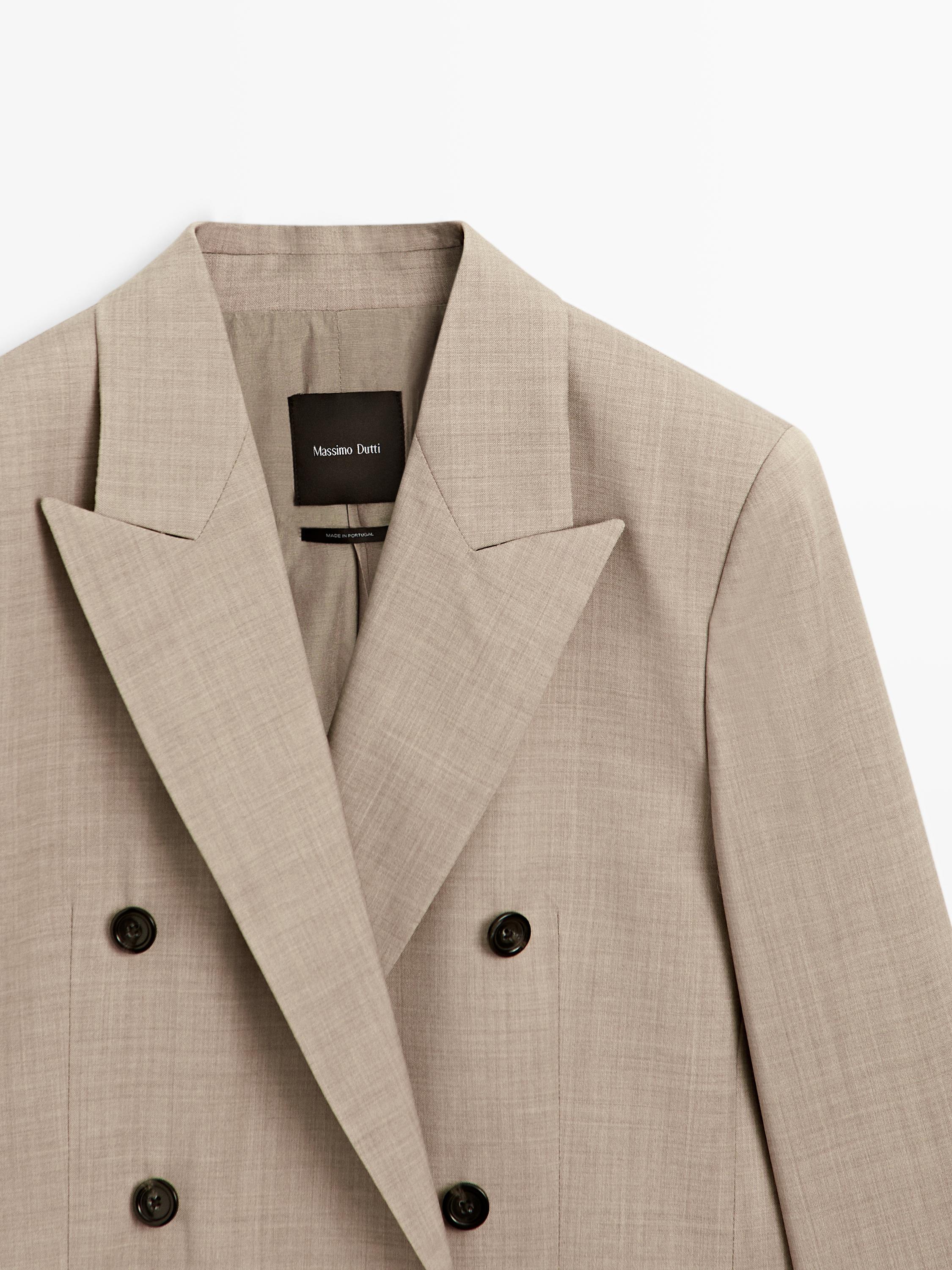 100% wool double-breasted blazer