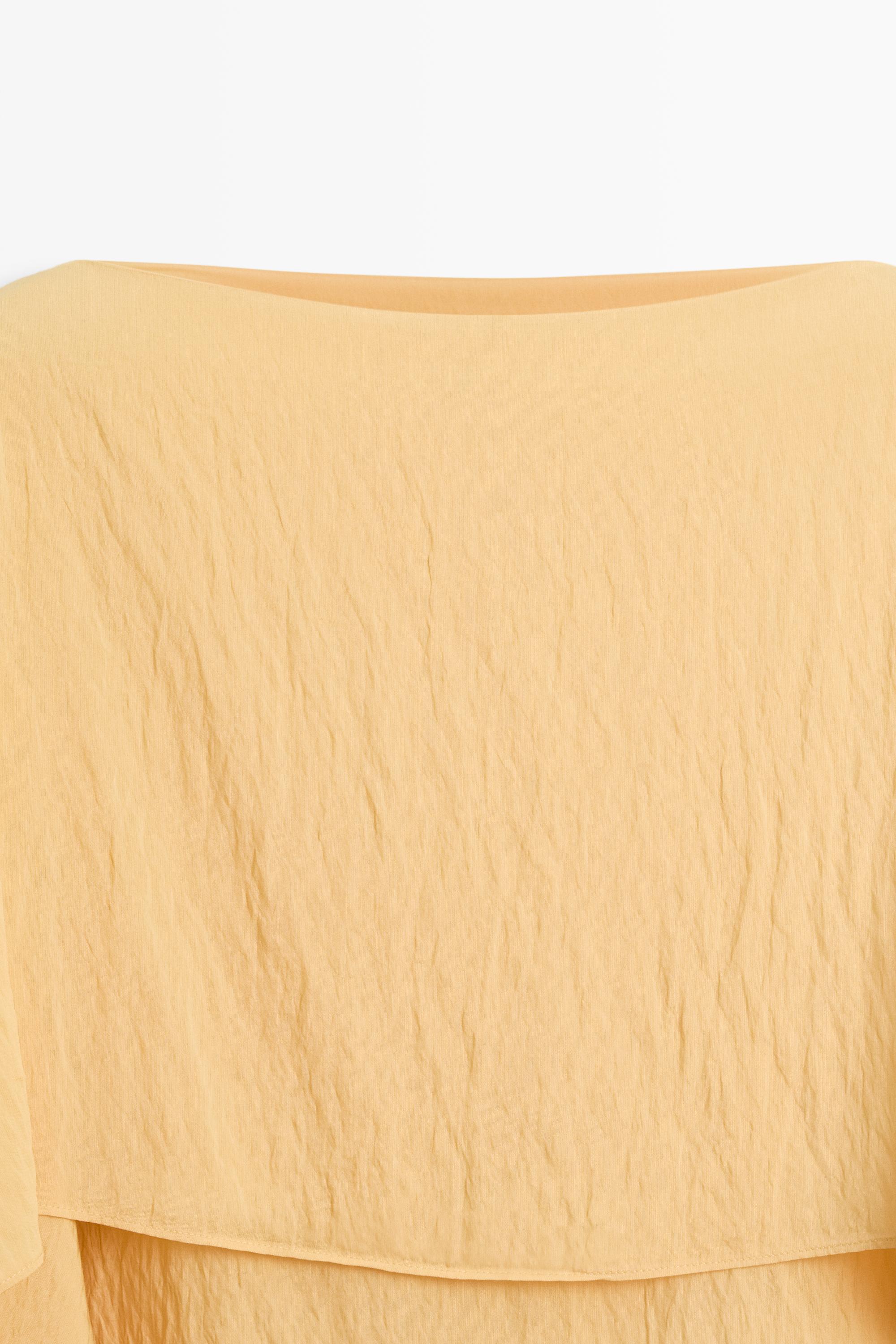 Flowing cape-style blouse — Yellow