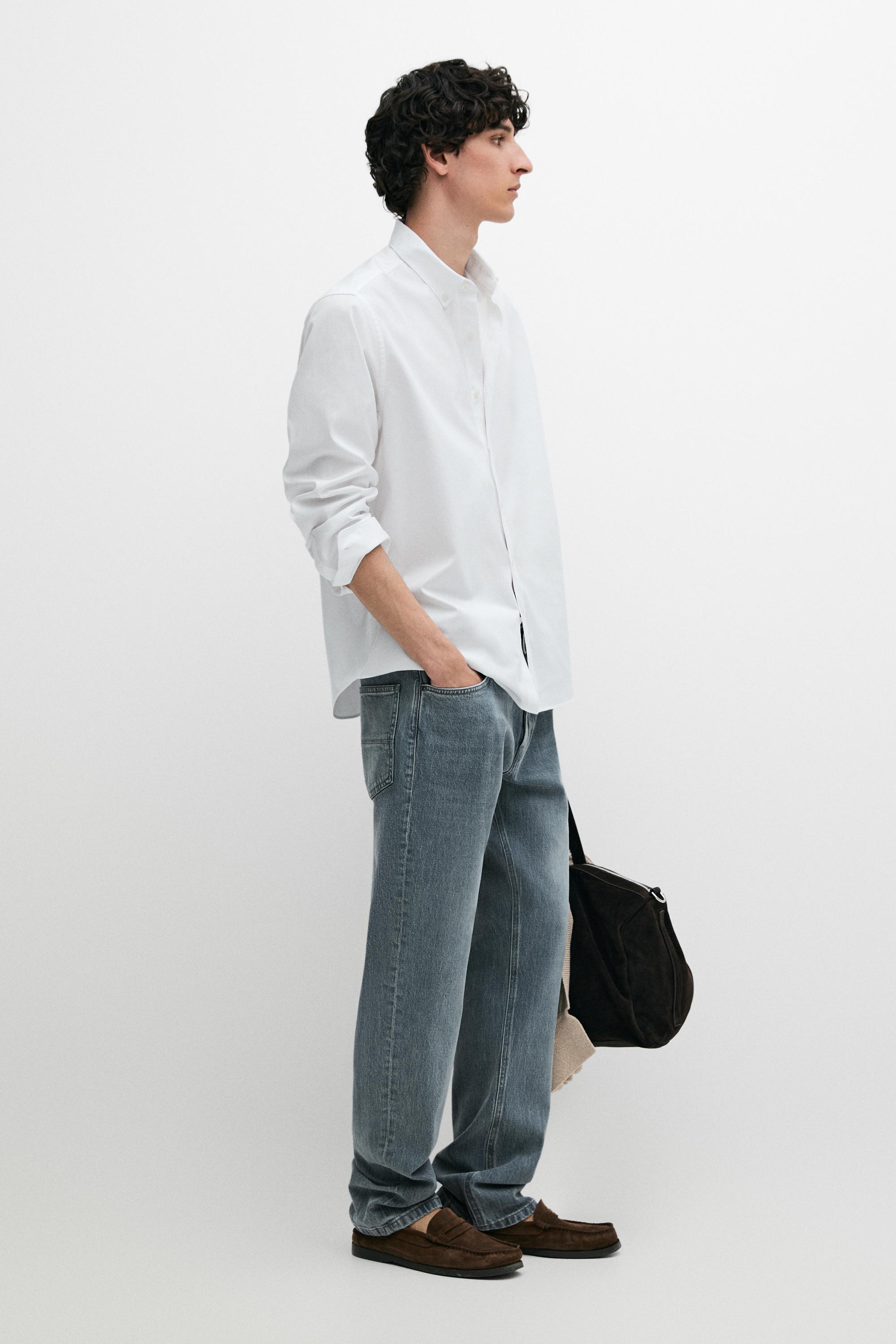 Regular fit Oxford shirt — WHITE