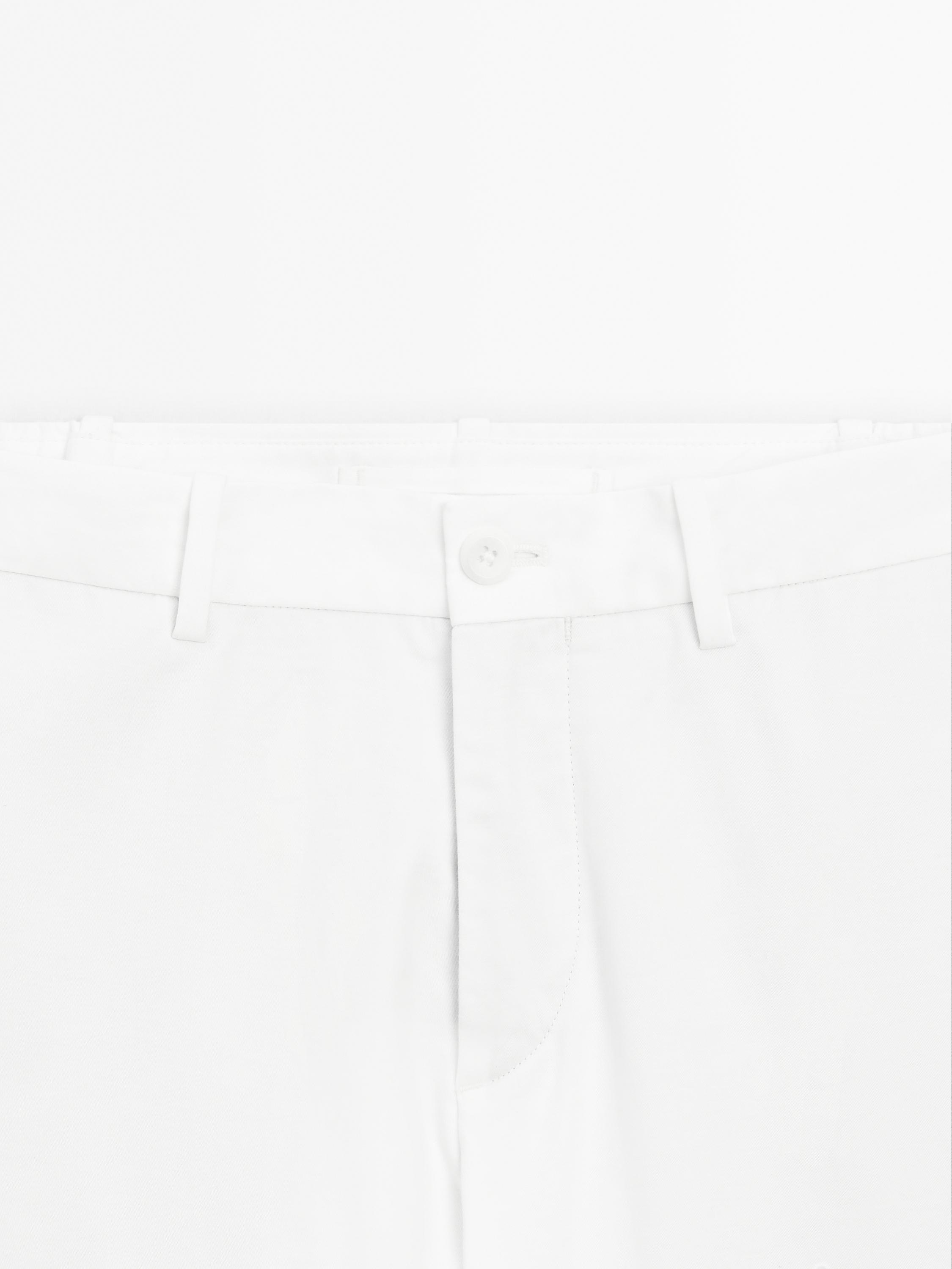 Cotton blend slim fit trousers