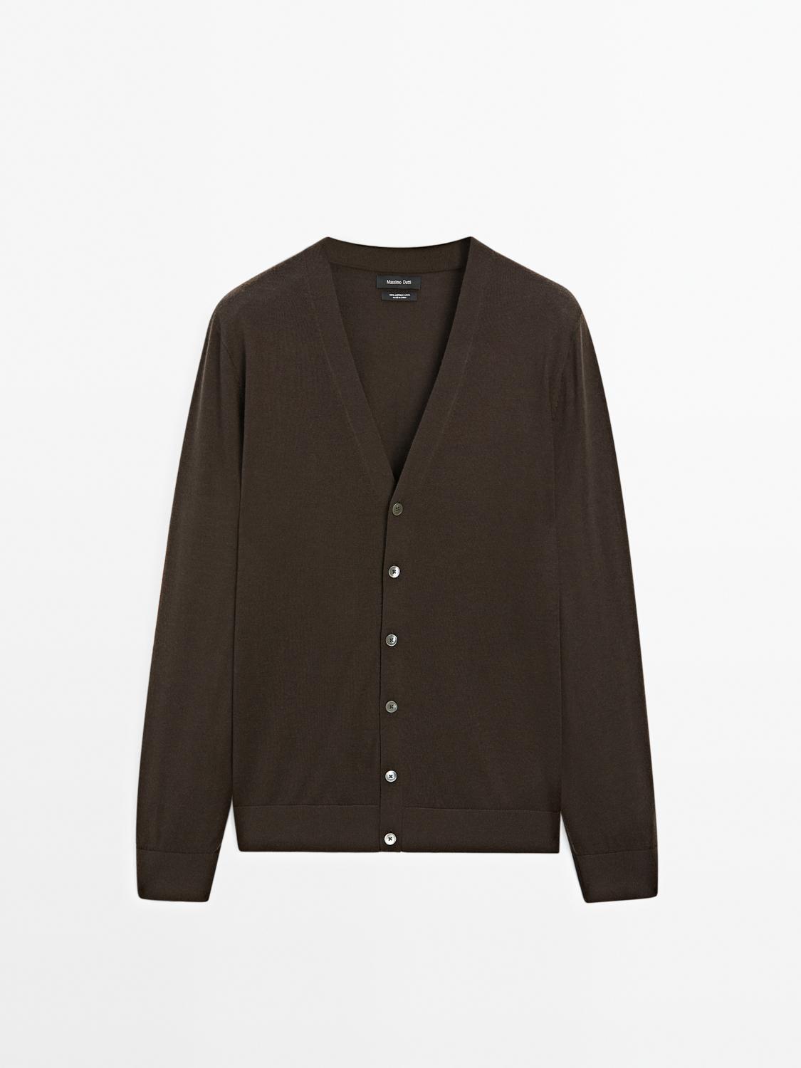 100% merino wool knit cardigan