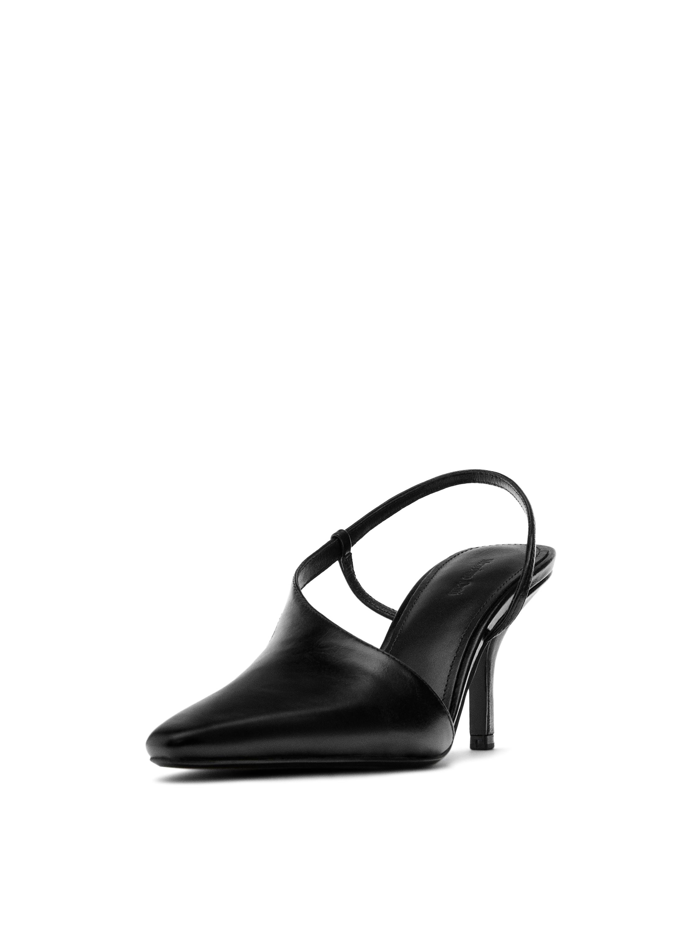 Asymmetric high-heel shoes — BLACK