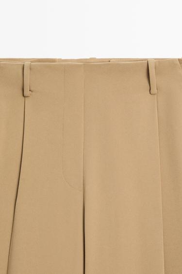Flowing wide-leg darted pants - STUDIO — Caramel 8