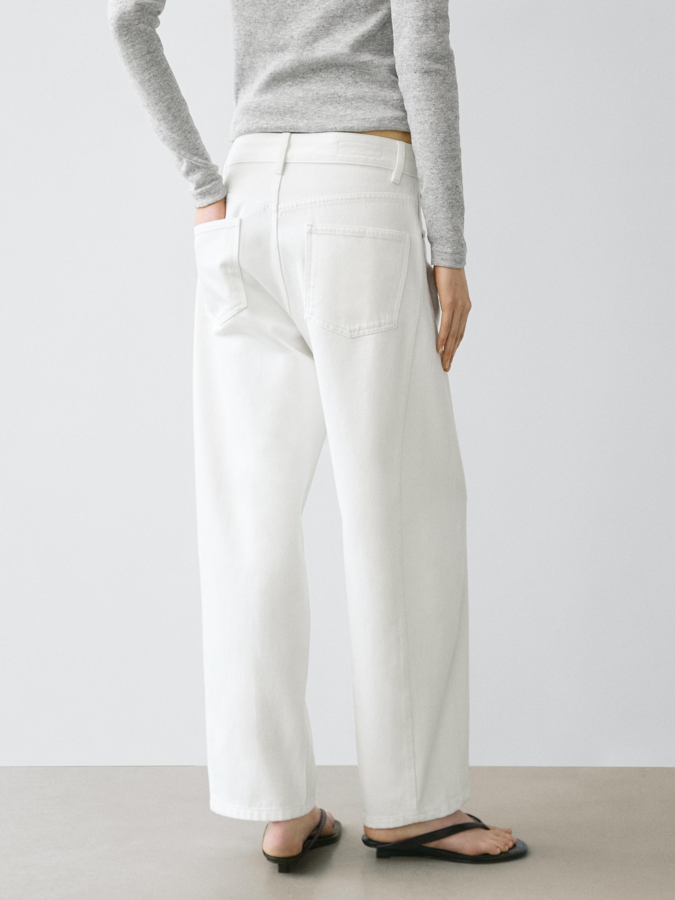 Mid-rise balloon fit jeans — Off white