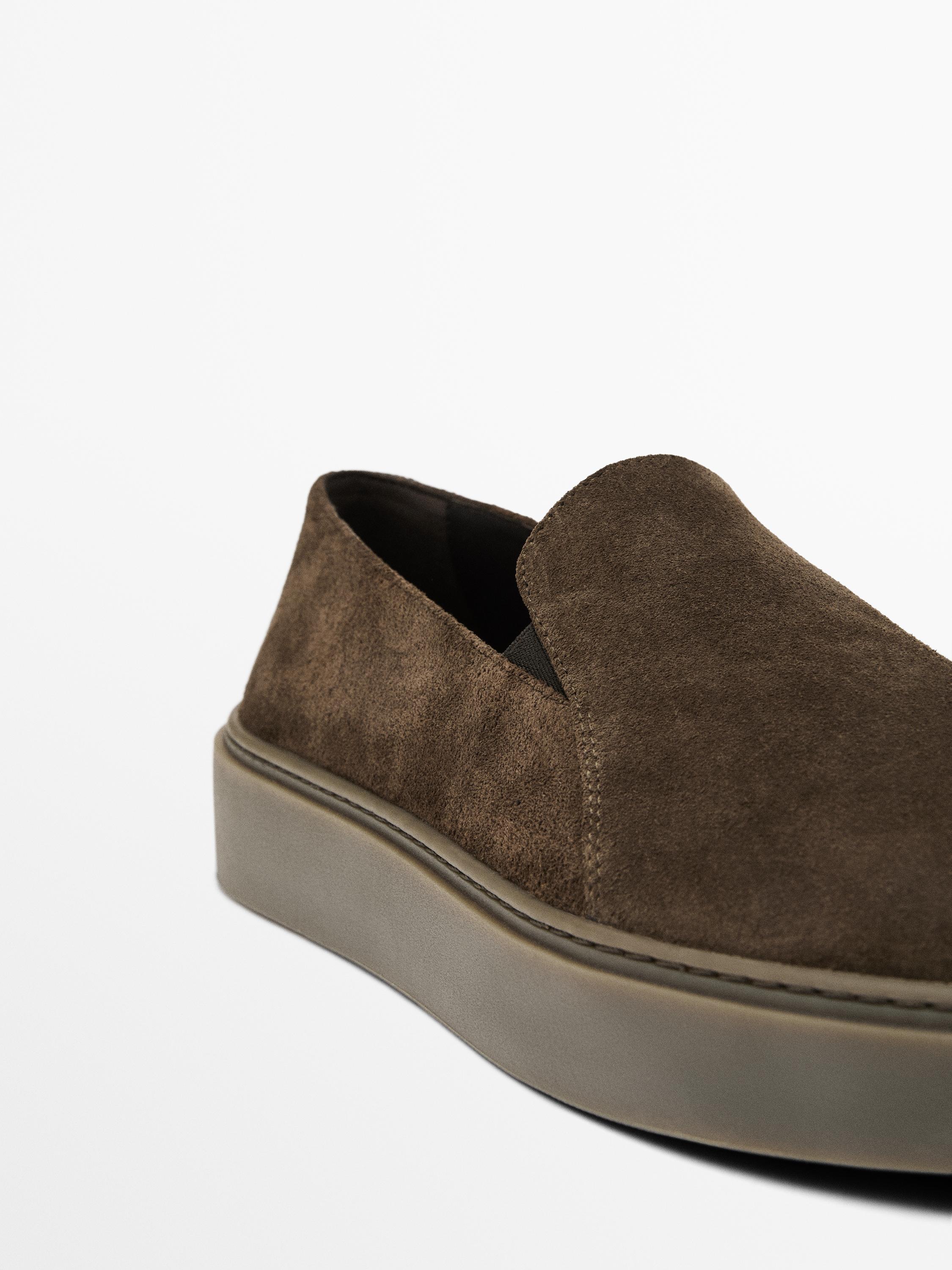 Split leather loafers